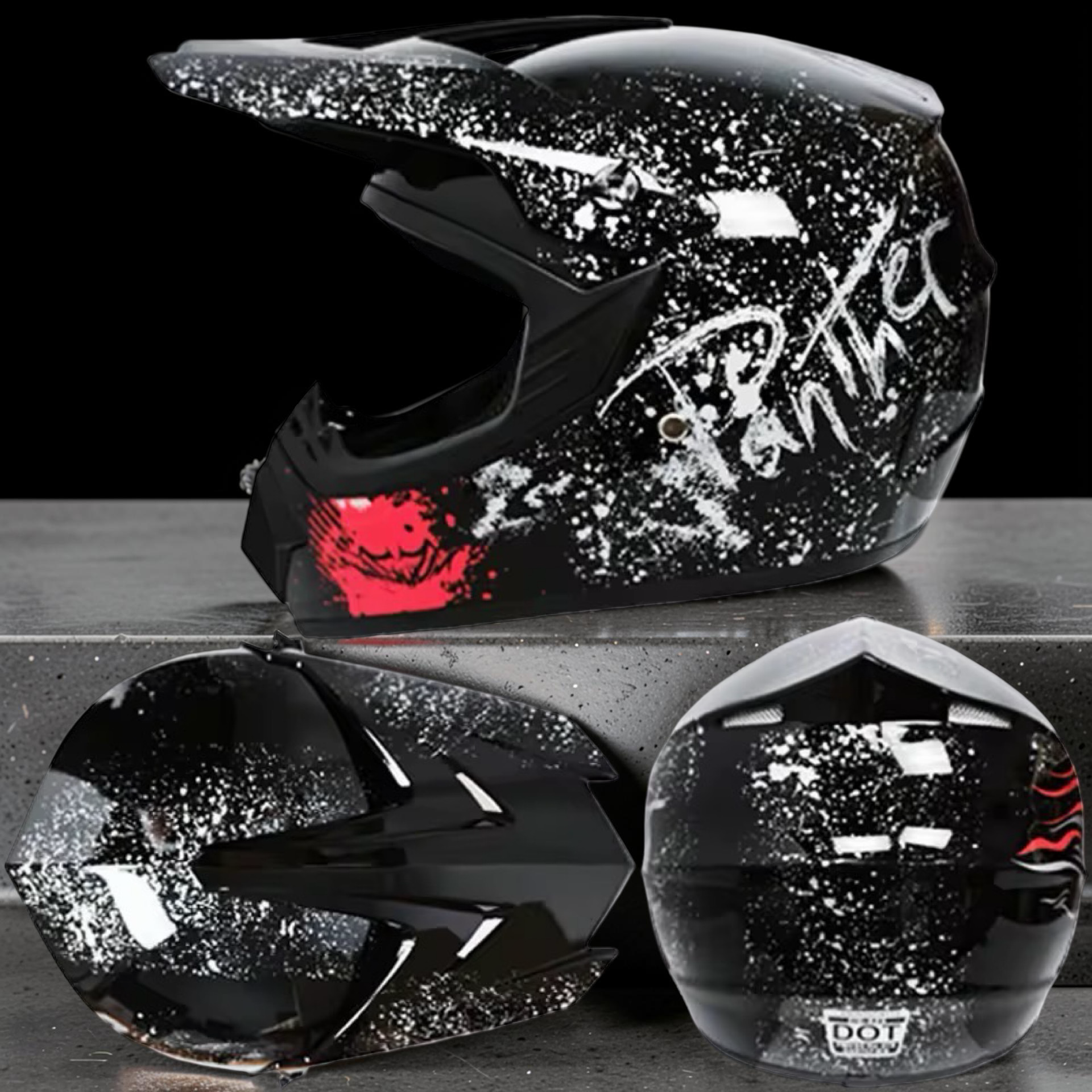 Pro Youth Motocross Helmet with Visor – DOT Approved Lightweight Dirt Bike Helmet with Ultra-Soft Padding
