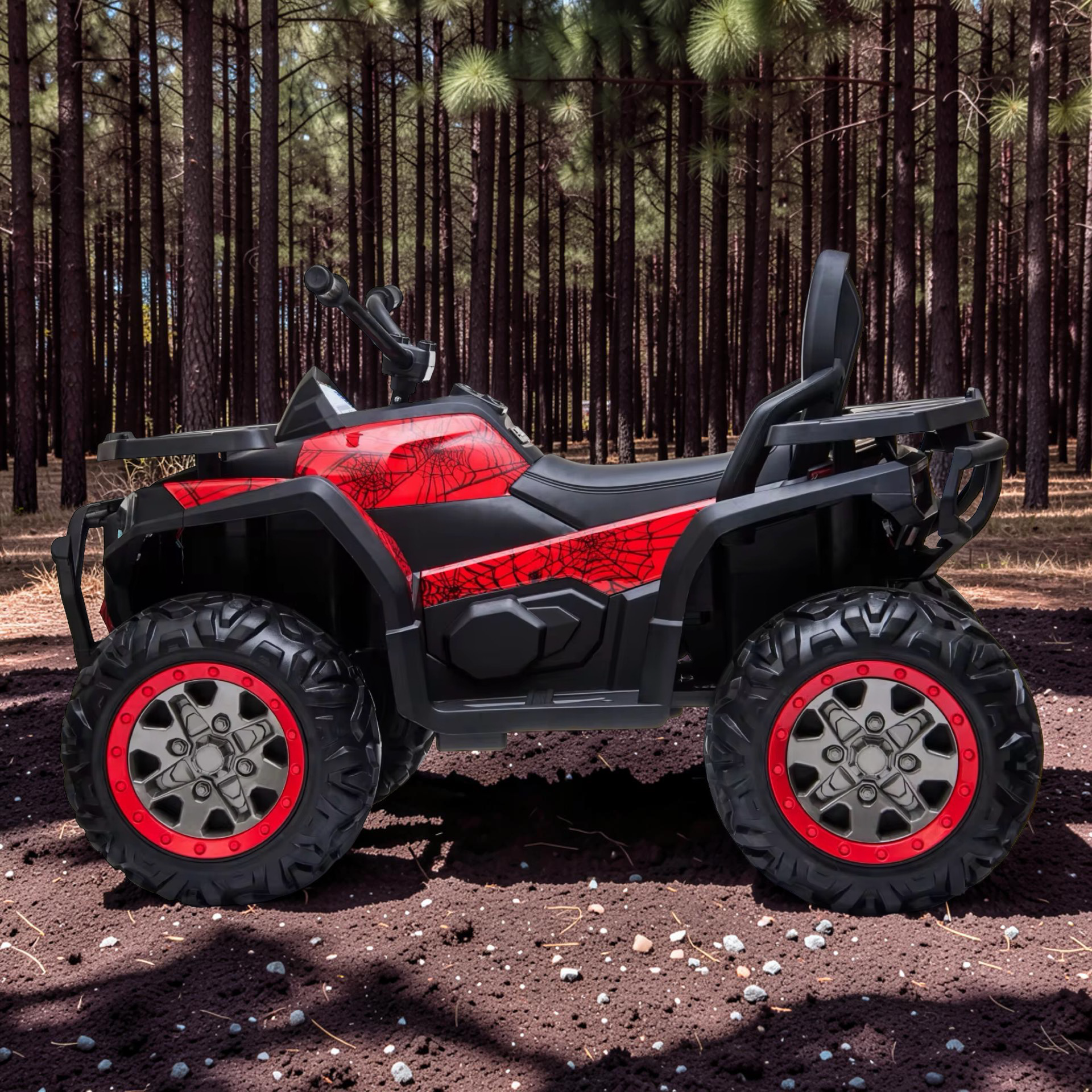 2026 XL Electronix Kids ATV Ride-On – 90W 4 Motors 4x4, Rugged Rubber Tires, Leather Seat, LED Lights (Ages 2–8)