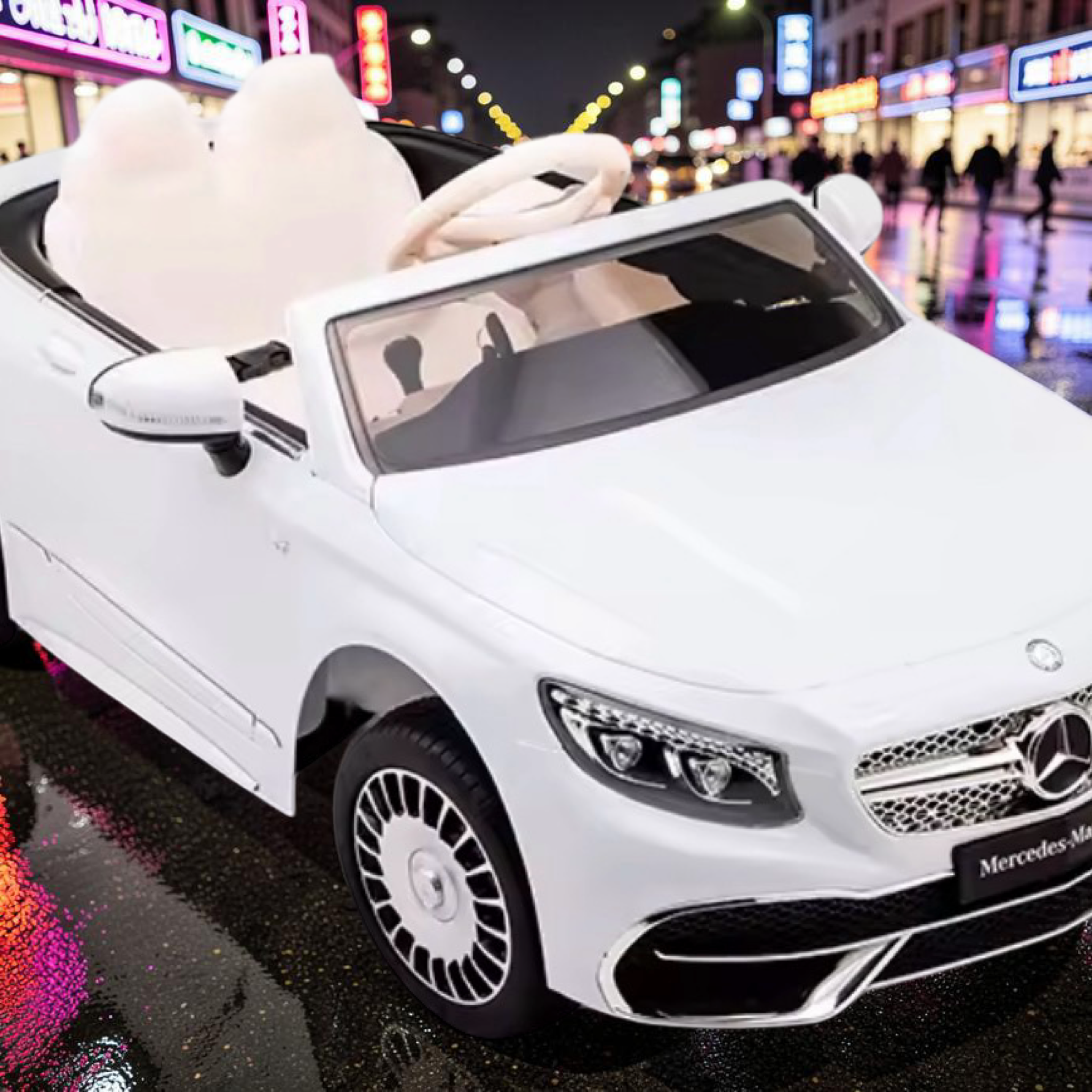 2026 Mercedes-Benz Maybach Kids Ride-On Car – XL (Ages 1–6), 75W Dual Motors, Leather Seat, Touchscreen LCD, LED Lights, Bluetooth & Parental Remote Control
