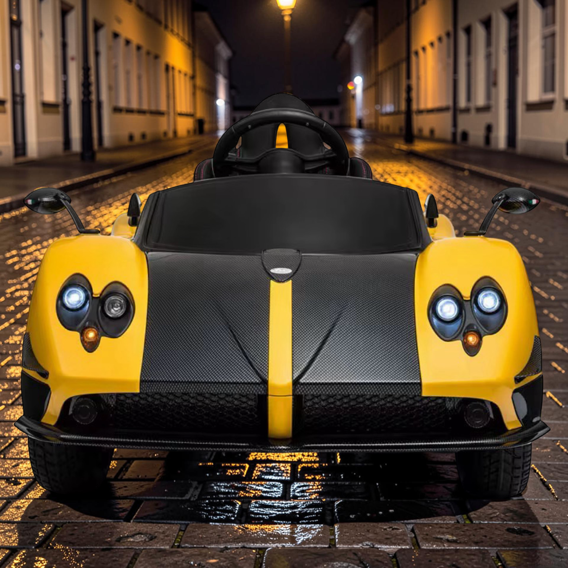 2026 XL Pagani Kids Ride-On Car – Dual 75W Motors, Leather Seat, LED Lights, Touchscreen LCD, Bluetooth & Remote Control
