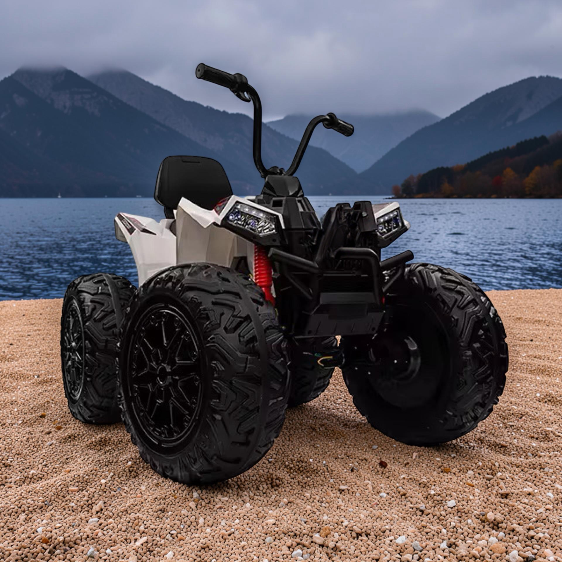 2026 XXL Electronix Kids 4x4 ATV Ride-On – 180W Quad Motors, Off-Road Rubber Tires, Leather Seat, LED Lights (Ages 3–10)
