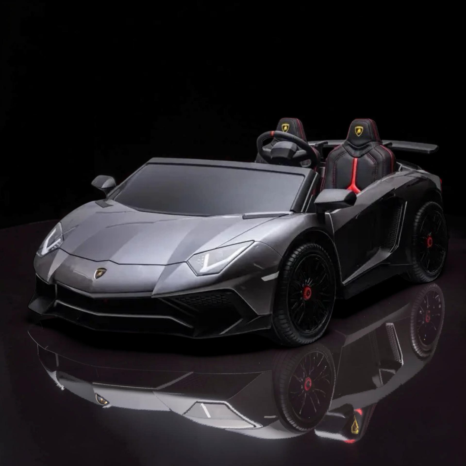 2026 Lamborghini Aventador Kids Electric Supercar – XXXL 2-Seater (Ages 6–14), 200W Brushless Motor, Metal Frame, Tubeless Air Tires, Dual Disk Brakes, Hydraulic Doors, LED Lights, Touchscreen LCD & Bluetooth Speakers