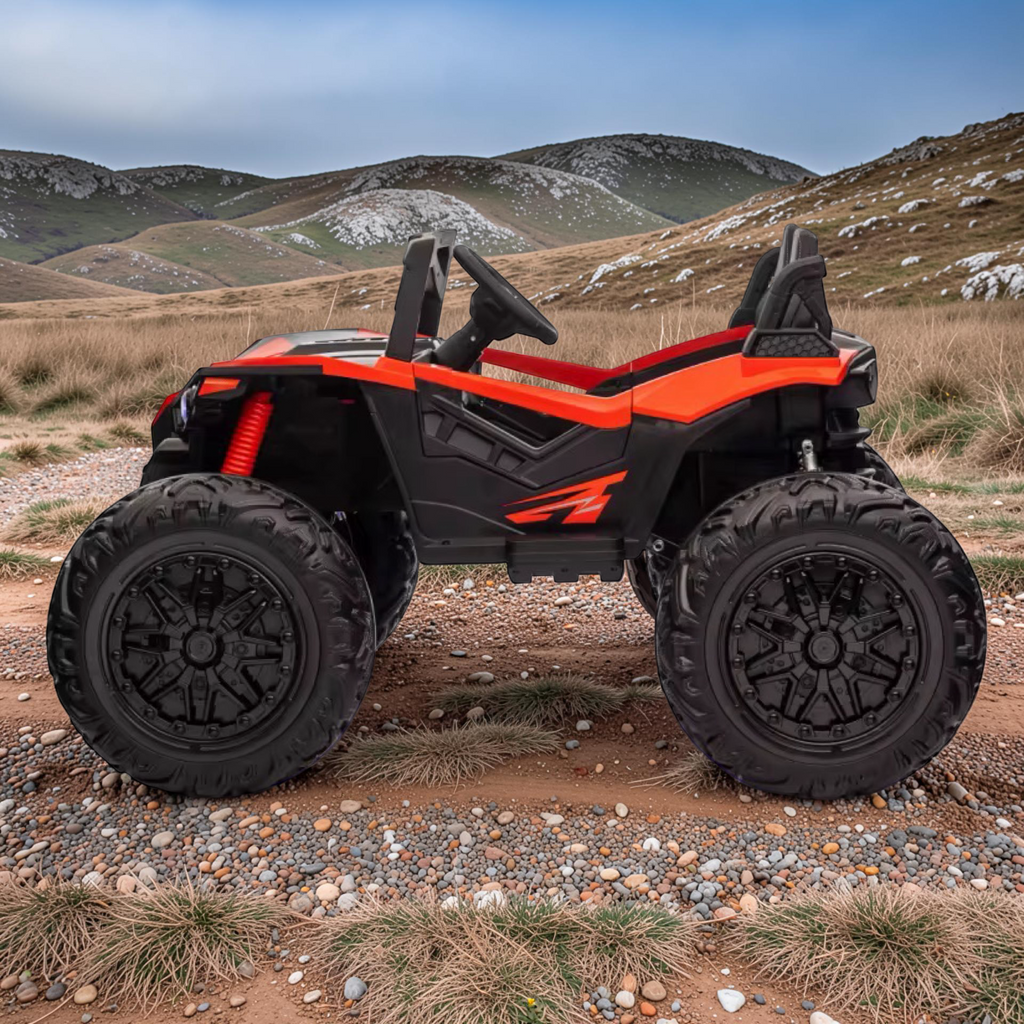 2026 XXL Electronix Dune Buggy Sport Kids 2-Seater Ride-On – 180W 4 Motors, Leather Seats, Rubber Tires, LED Lights, Bluetooth Speakers & Remote Control (Ages 3–8)