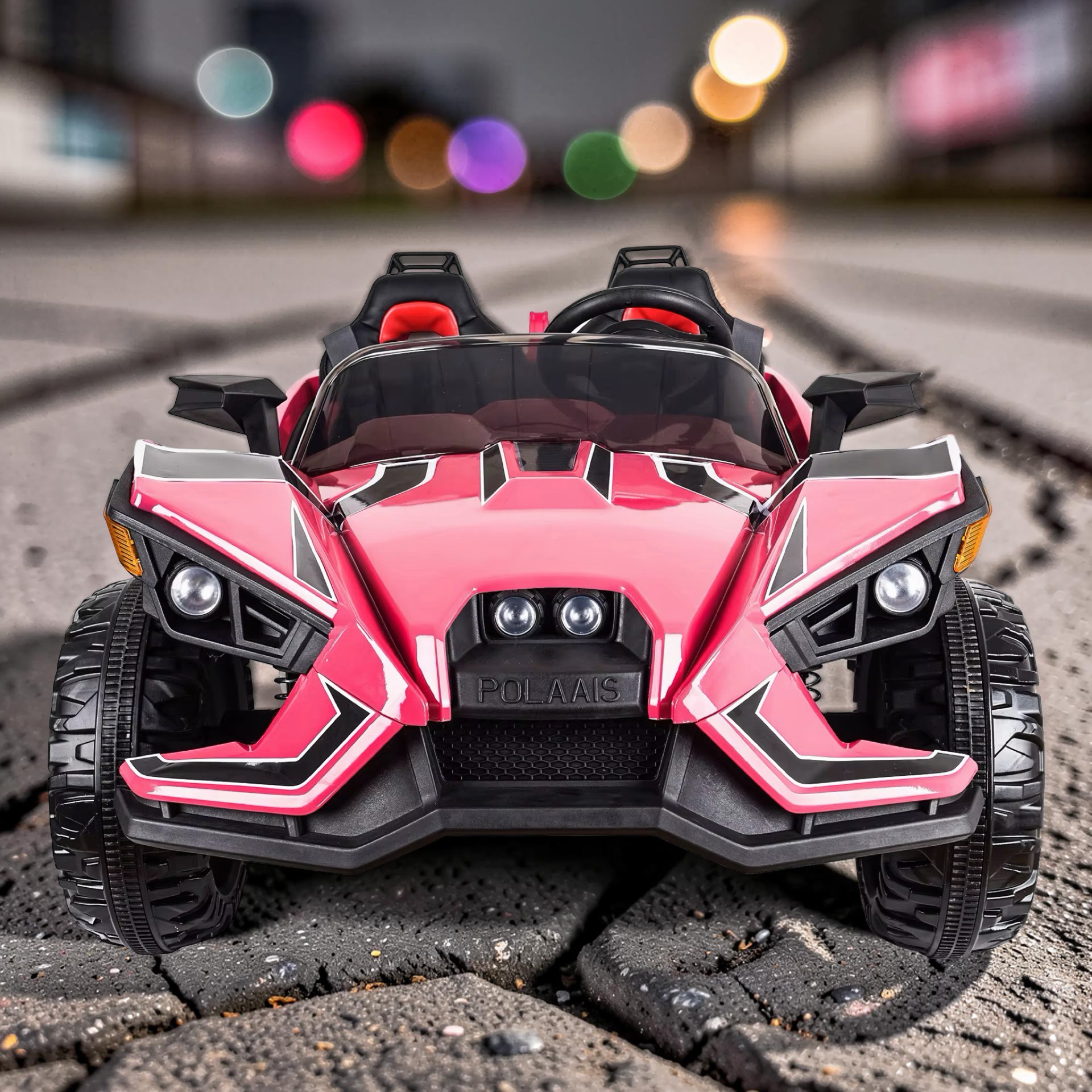 2026 XL 2-Seater Slingshot Kids Ride-On – Dual 90W Motors, Leather Seats, Rubber Tires, LED Lights, Bluetooth & Remote Control