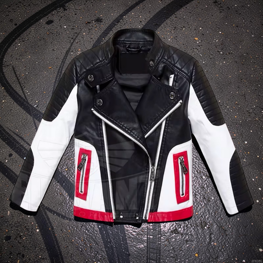 Kids Sport Motorcycle Leather Jacket – Racing Style Biker Jacket for Boys & Girls