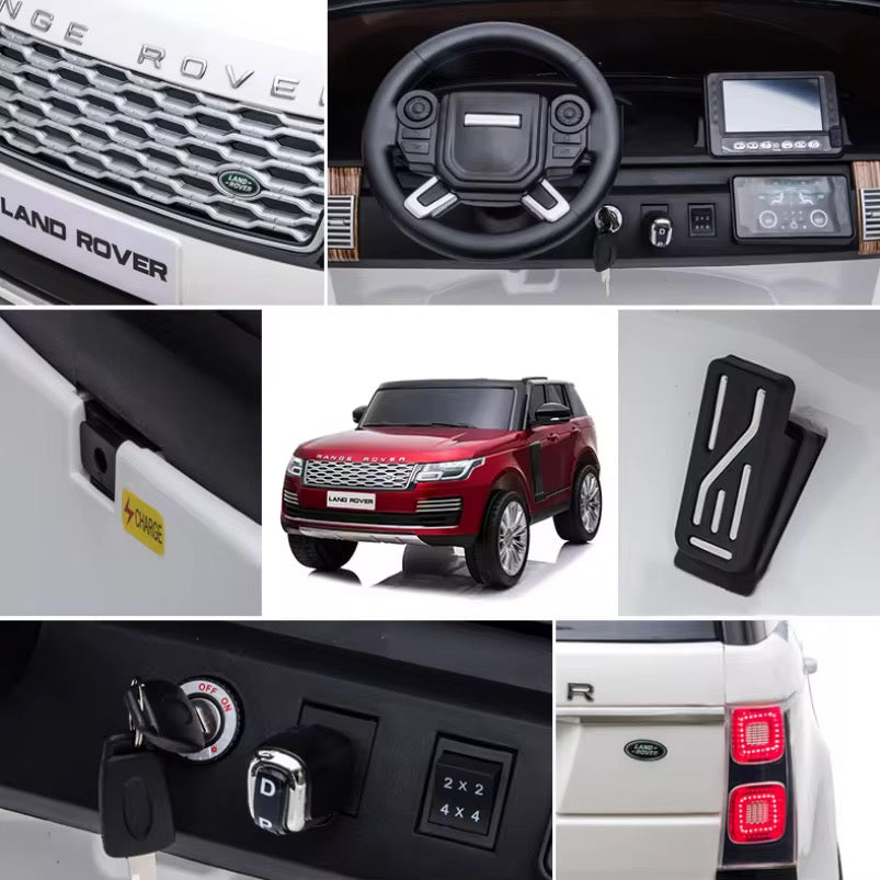 2026 XXL Land Rover Range Rover Kids 2-Seater Ride-On SUV – 180W Dual Motors, Leather Seats, Rubber Tires, Touchscreen LCD, LED Lights, Bluetooth, Remote Control (Ages 3–8)