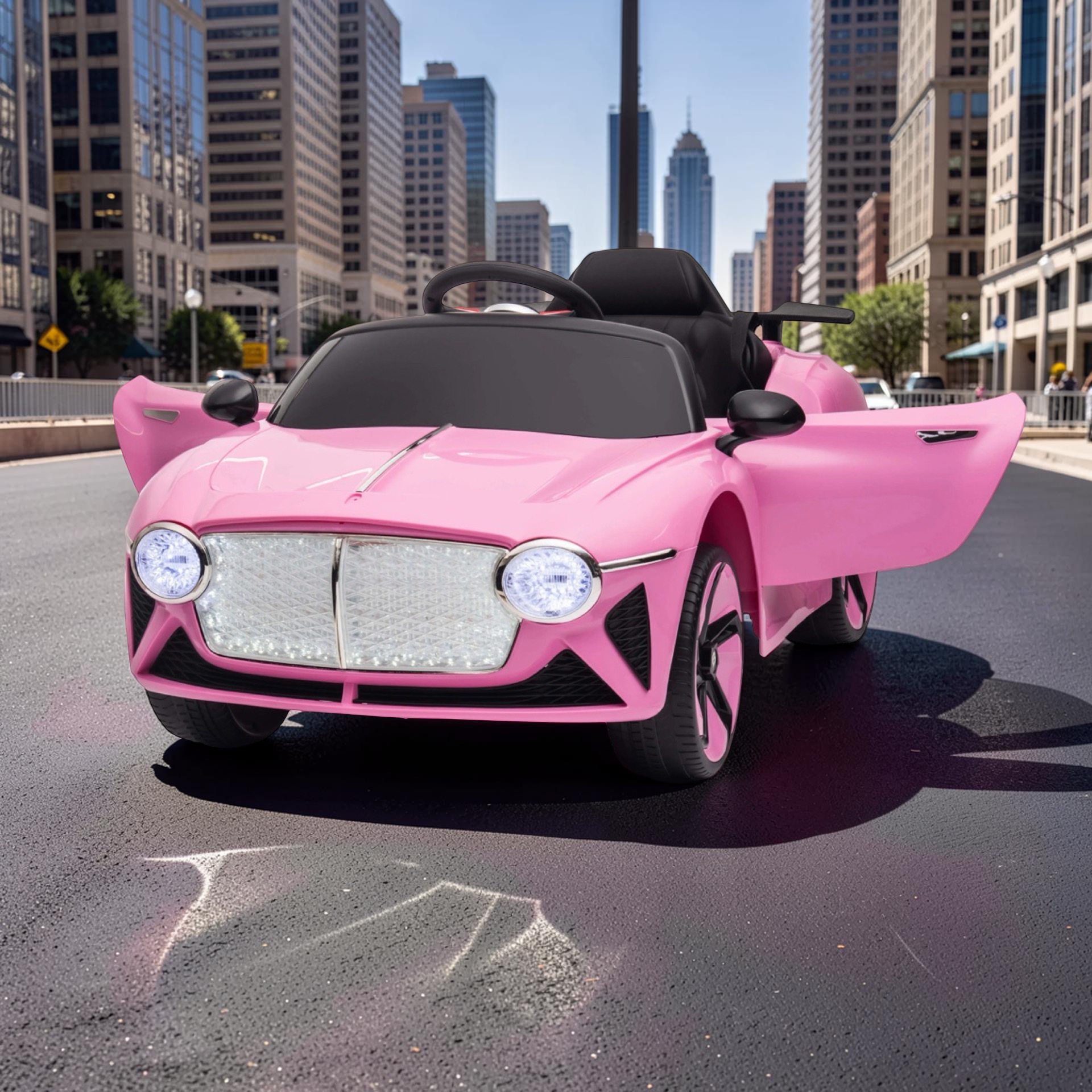 2026 Large Bentley Sport Kids Ride-On Car – 50W Dual Motors, Leather Seat, LED Lights, Bluetooth Speakers & Remote Control (Ages 1–6)