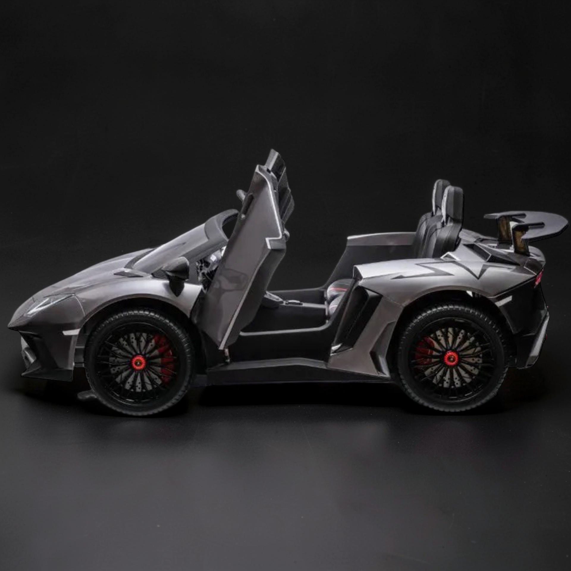 2026 Lamborghini Aventador Kids Electric Supercar – XXXL 2-Seater (Ages 6–14), 200W Brushless Motor, Metal Frame, Tubeless Air Tires, Dual Disk Brakes, Hydraulic Doors, LED Lights, Touchscreen LCD & Bluetooth Speakers