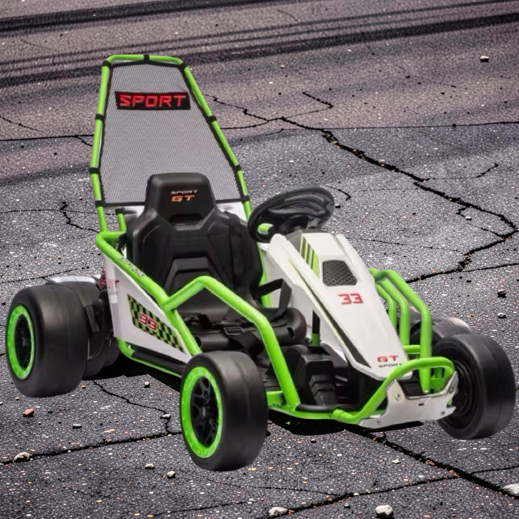 2026 XXL Electric Go-Kart for Kids – Ages 3–12, 180W Dual Motors, Metal Frame, Off-Road Rubber Tires, Bluetooth Speakers