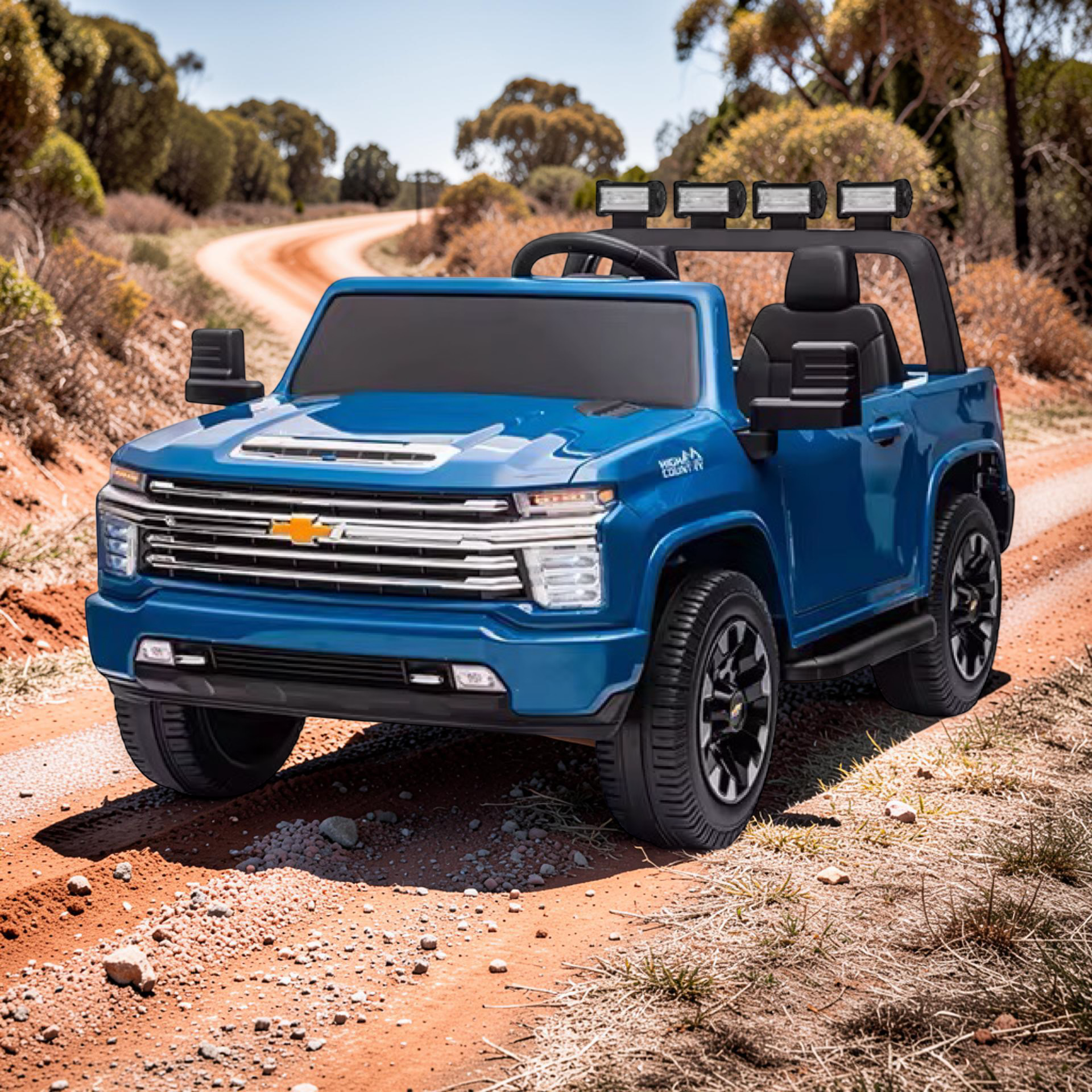 2026 XL Chevrolet Silverado Kids Ride-On Truck – Dual Motors, 2-Seater, Rubber Tires, LED Lights, Remote Control (Ages 3–8)