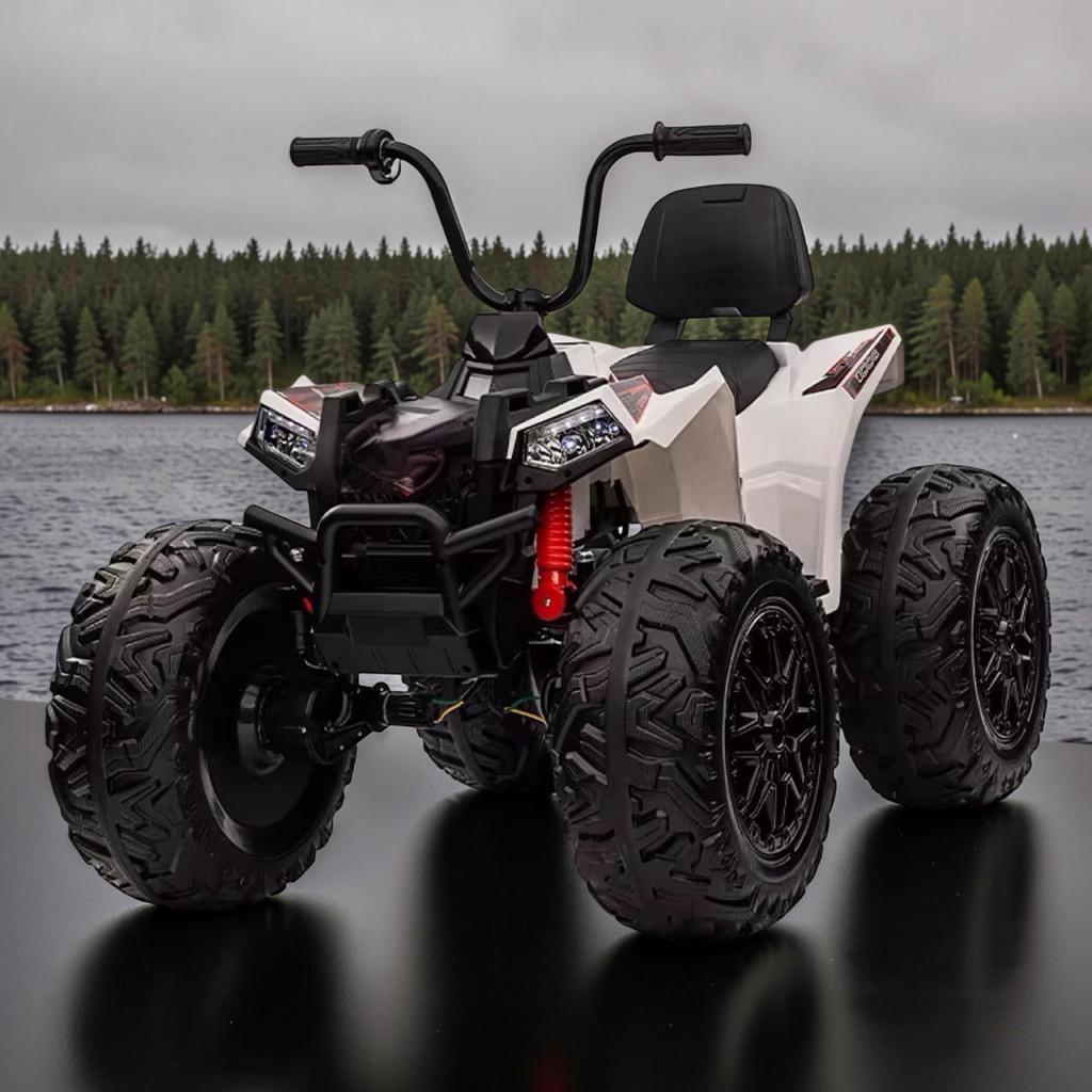 2026 XXL Electronix Kids 4x4 ATV Ride-On – 180W Quad Motors, Off-Road Rubber Tires, Leather Seat, LED Lights (Ages 3–10)
