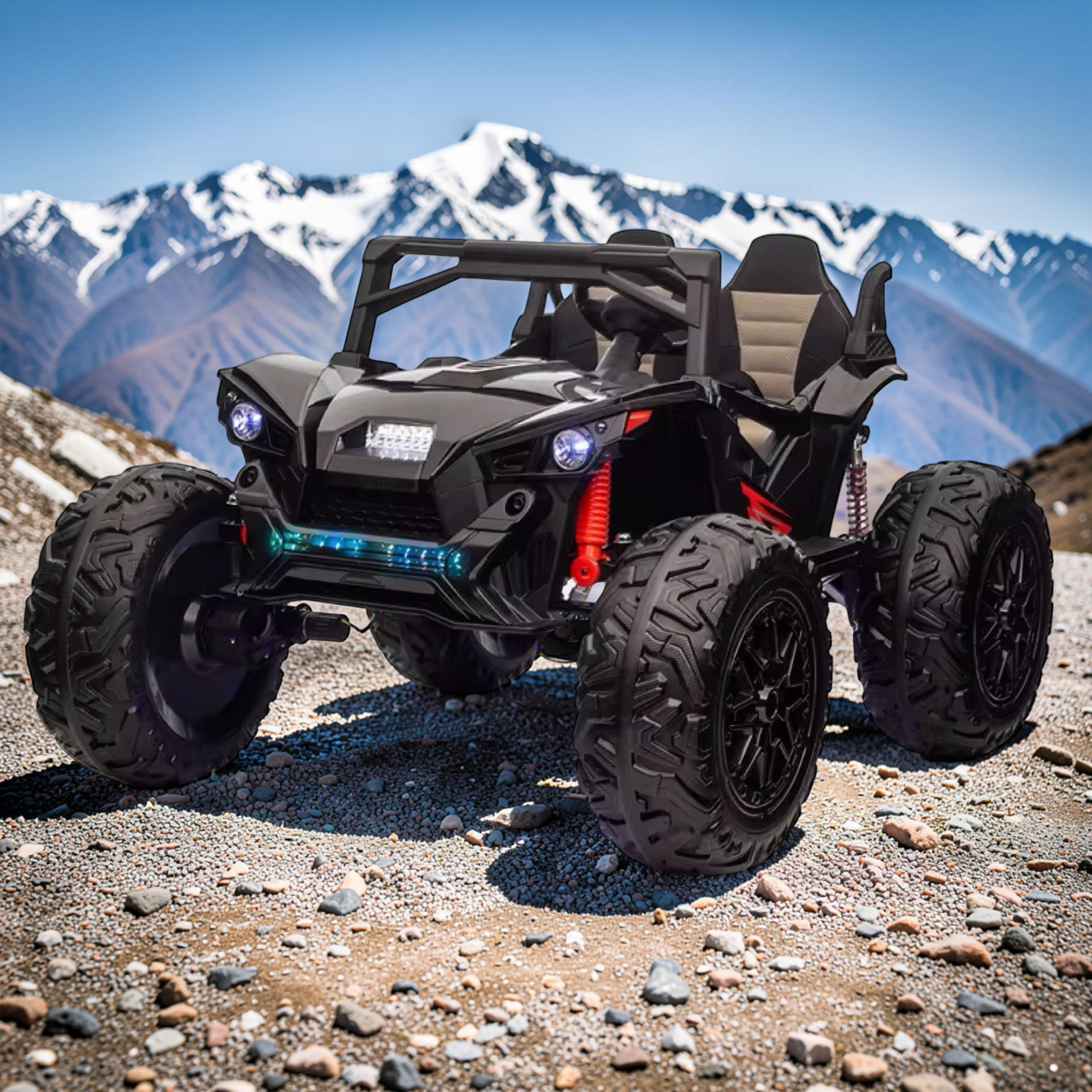 2026 XXL Electronix Dune Buggy Sport Kids 2-Seater Ride-On – 180W 4 Motors, Leather Seats, Rubber Tires, LED Lights, Bluetooth Speakers & Remote Control (Ages 3–8)