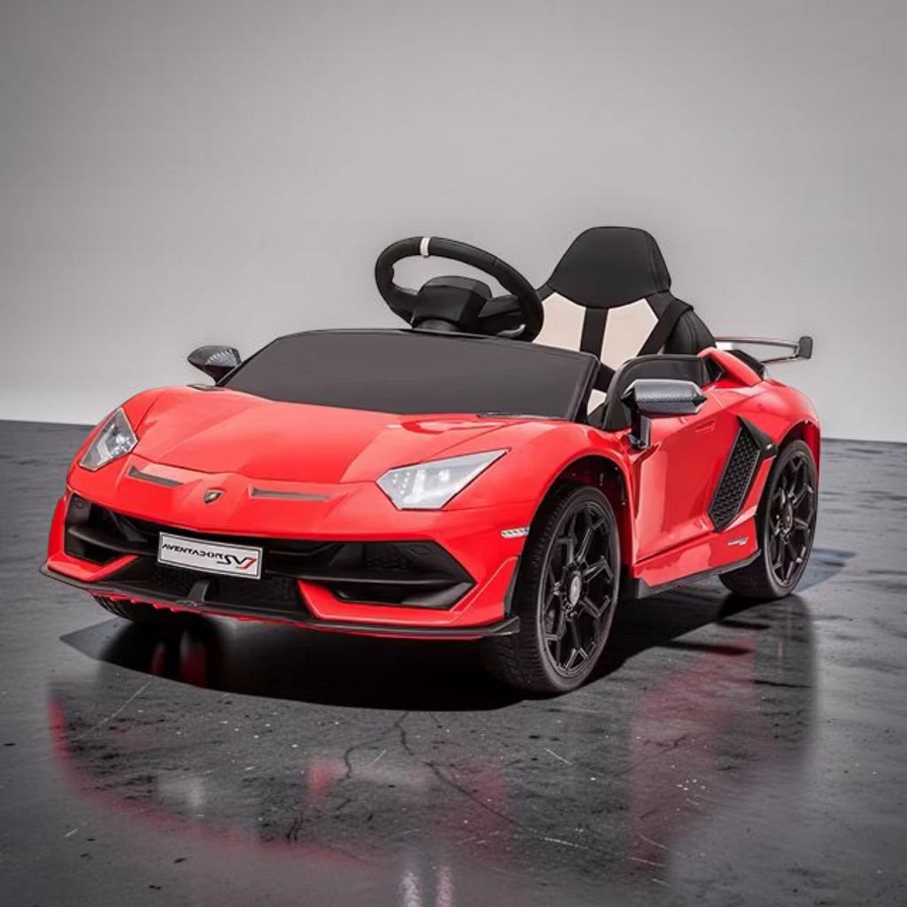 2026 Large Lamborghini Aventador Kids Ride-On Car – 50W Dual Motors, Hydraulic Butterfly Doors, LED Lights, Bluetooth Speakers & Remote Control