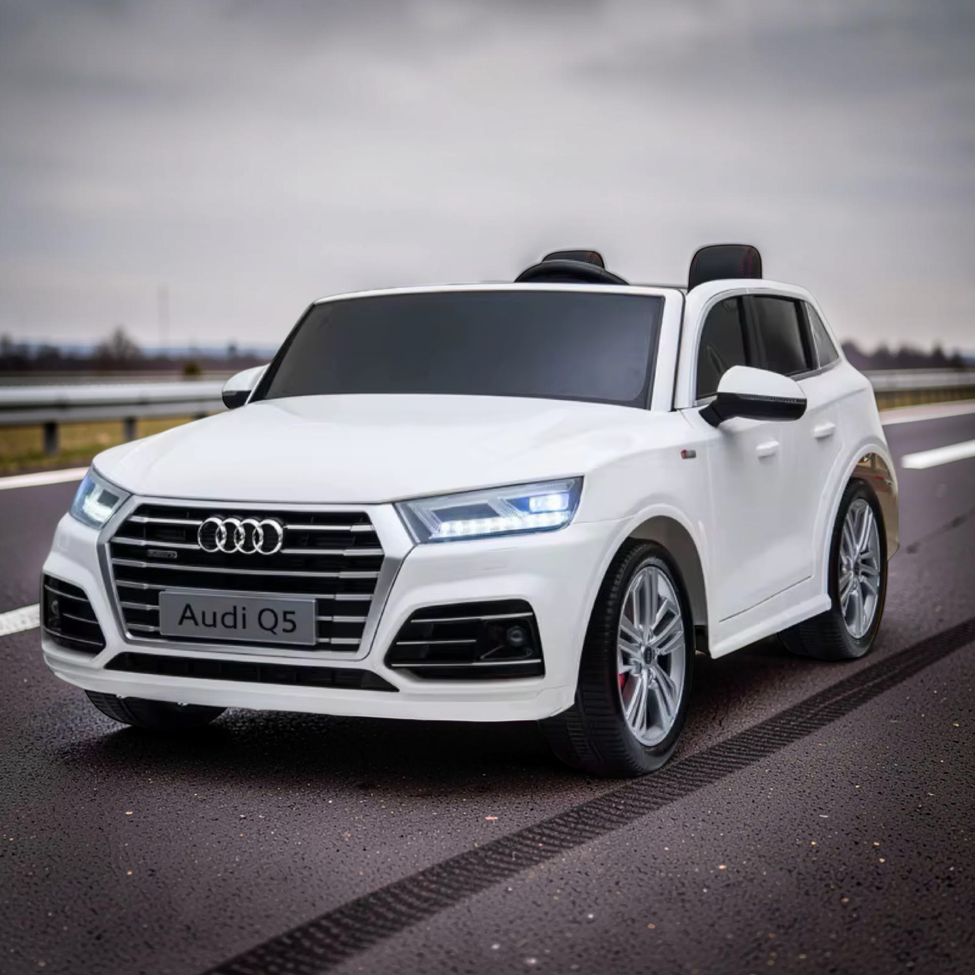 2026 XXL Audi Q5 Kids 2-Seater Ride-On SUV – 180W Dual Motors, Leather Seats, Off-Road Rubber Tires, Touchscreen LCD, LED Lights, Bluetooth, Remote Control (Ages 3–8)