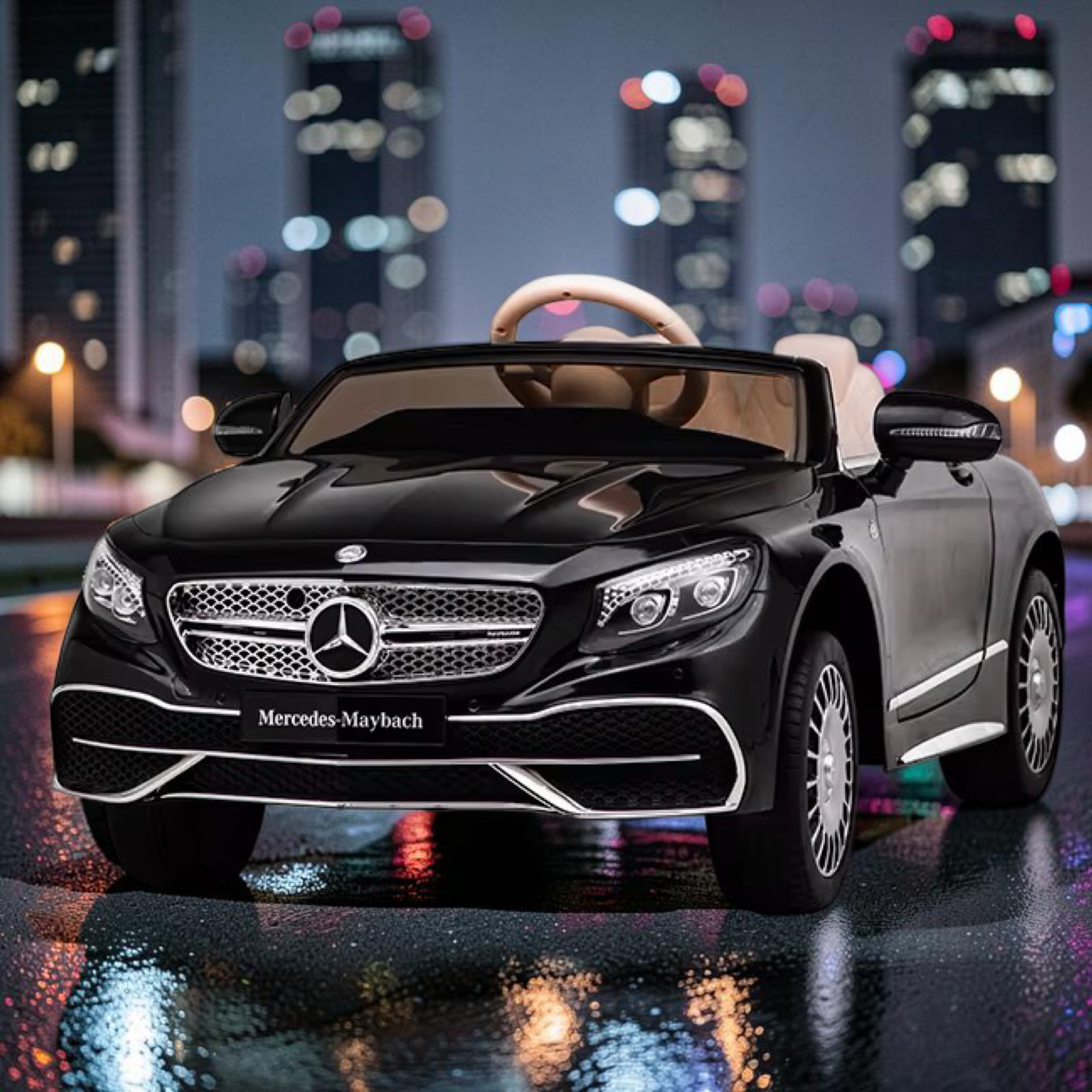 2026 Mercedes-Benz Maybach Kids Ride-On Car – XL (Ages 1–6), 75W Dual Motors, Leather Seat, Touchscreen LCD, LED Lights, Bluetooth & Parental Remote Control
