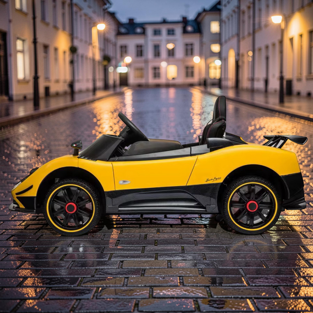 2026 XL Pagani Kids Ride-On Car – Dual 75W Motors, Leather Seat, LED Lights, Touchscreen LCD, Bluetooth & Remote Control
