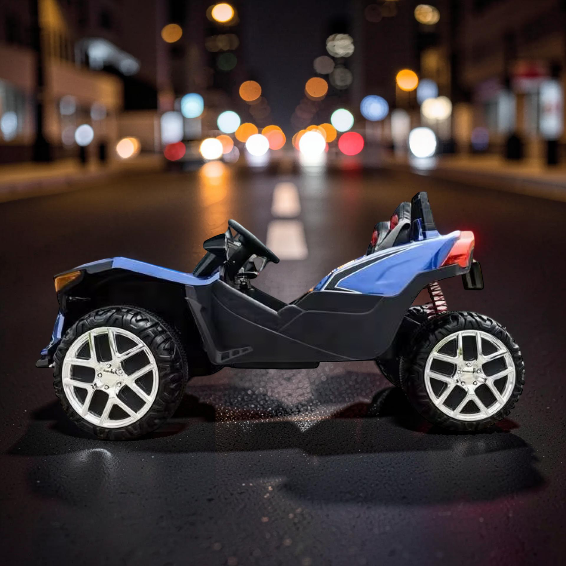 2026 XL 2-Seater Slingshot Kids Ride-On – Dual 90W Motors, Leather Seats, Rubber Tires, LED Lights, Bluetooth & Remote Control
