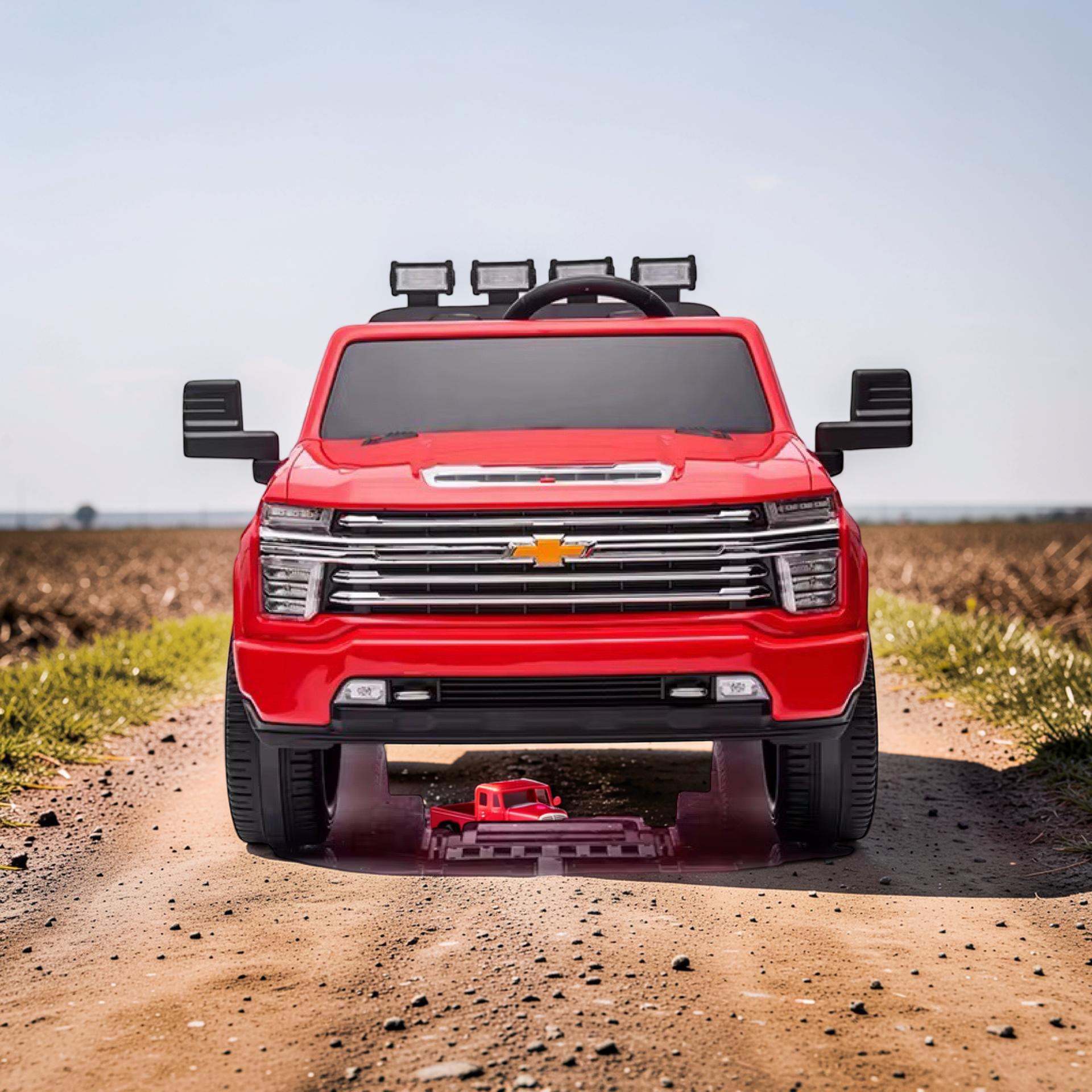 2026 XL Chevrolet Silverado Kids Ride-On Truck – Dual Motors, 2-Seater, Rubber Tires, LED Lights, Remote Control (Ages 3–8)