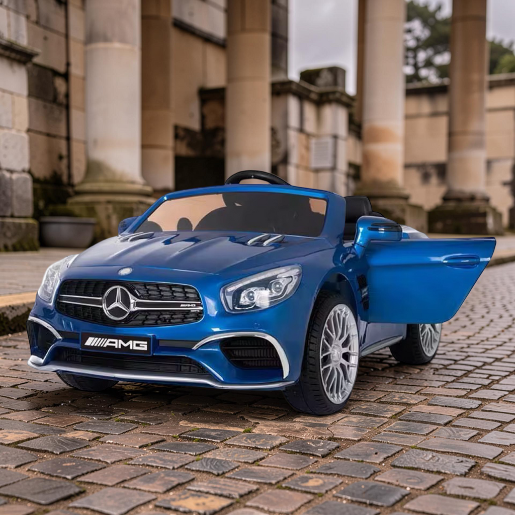 2026 XL Mercedes-Benz AMG SL Kids Ride-On Car – 2 Motors, Leather Seat, Touchscreen LCD, LED Lights, Remote Control (Ages 1–6)