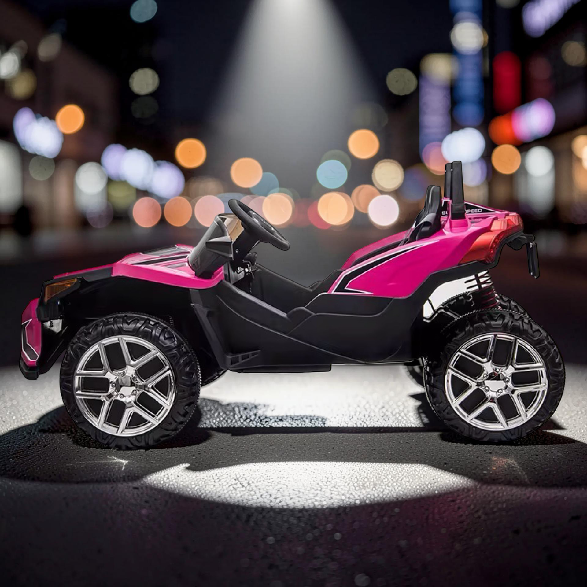 2026 XL 2-Seater Slingshot Kids Ride-On – Dual 90W Motors, Leather Seats, Rubber Tires, LED Lights, Bluetooth & Remote Control