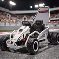 2026 XXL Electric Go-Kart for Kids – Ages 3–12, 180W Dual Motors, Metal Frame, Off-Road Rubber Tires, Bluetooth Speakers