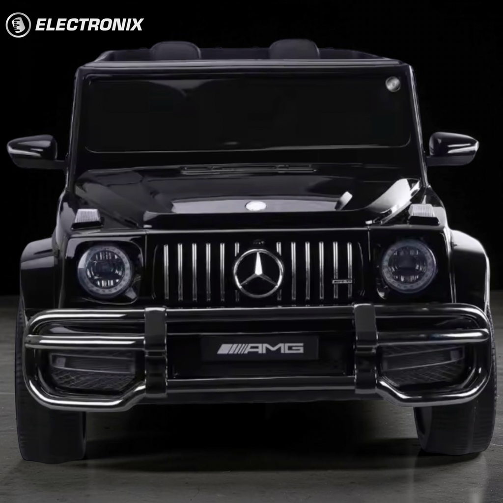 2026 XXL Mercedes-Benz AMG G-Wagon Kids 2-Seater Ride-On SUV – 150W 4 Motors, Leather Seats, Rubber Tires, LED Lights, Bluetooth Speakers & Remote Control (Ages 3–10)