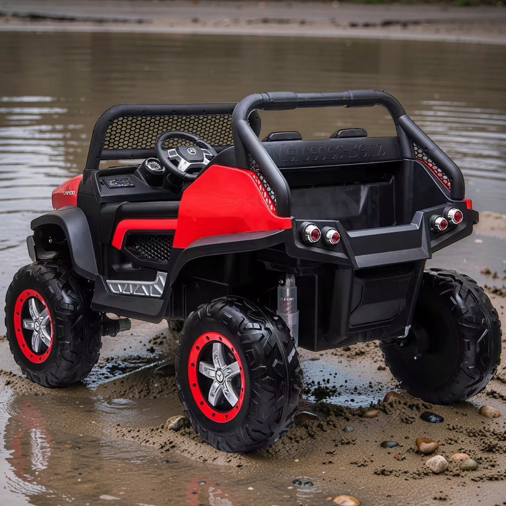 2026 XXL 2-Seater Mercedes-Benz UTV Ride-On (150W, 4 Motors) – Leather Seats, Rubber Tires, LED Lights, Bluetooth & Remote Control