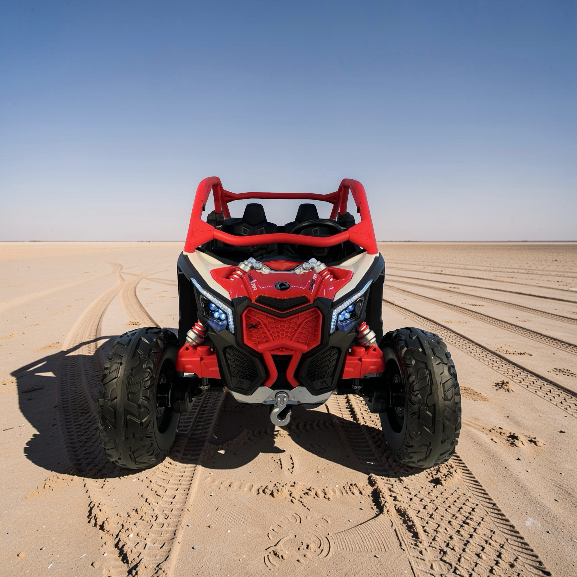 2026 Maverick Lifted Kids Ride-On UTV – XXL 2-Seater (Ages 3–8), 200W 4 Motors, Leather Seats, Off-Road Rubber Tires, LED Lights, Bluetooth Speakers & Parental Remote Control