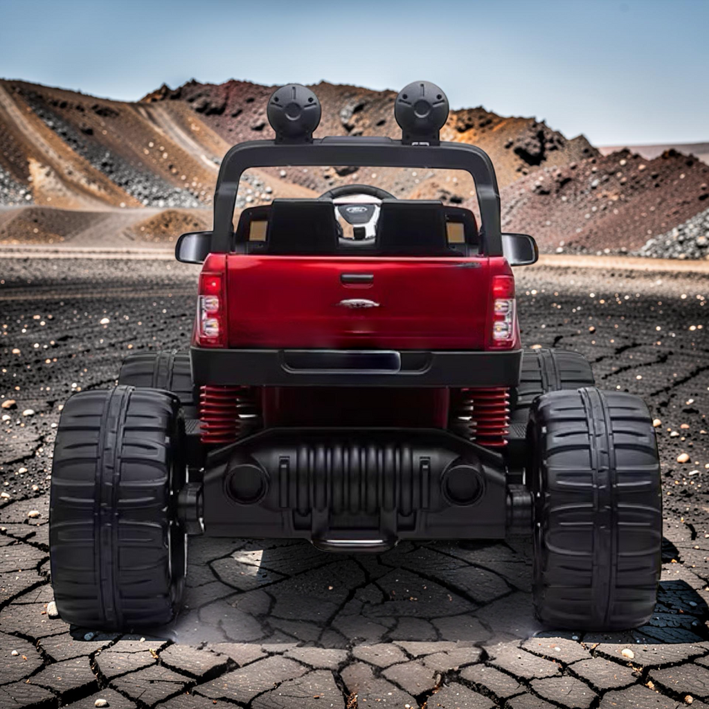 2026 XXL 2-Seater Lifted Monster Truck Ride-On – 4 Motors, Rubber Off-Road Tires, Remote Control, LED Lights, Bluetooth