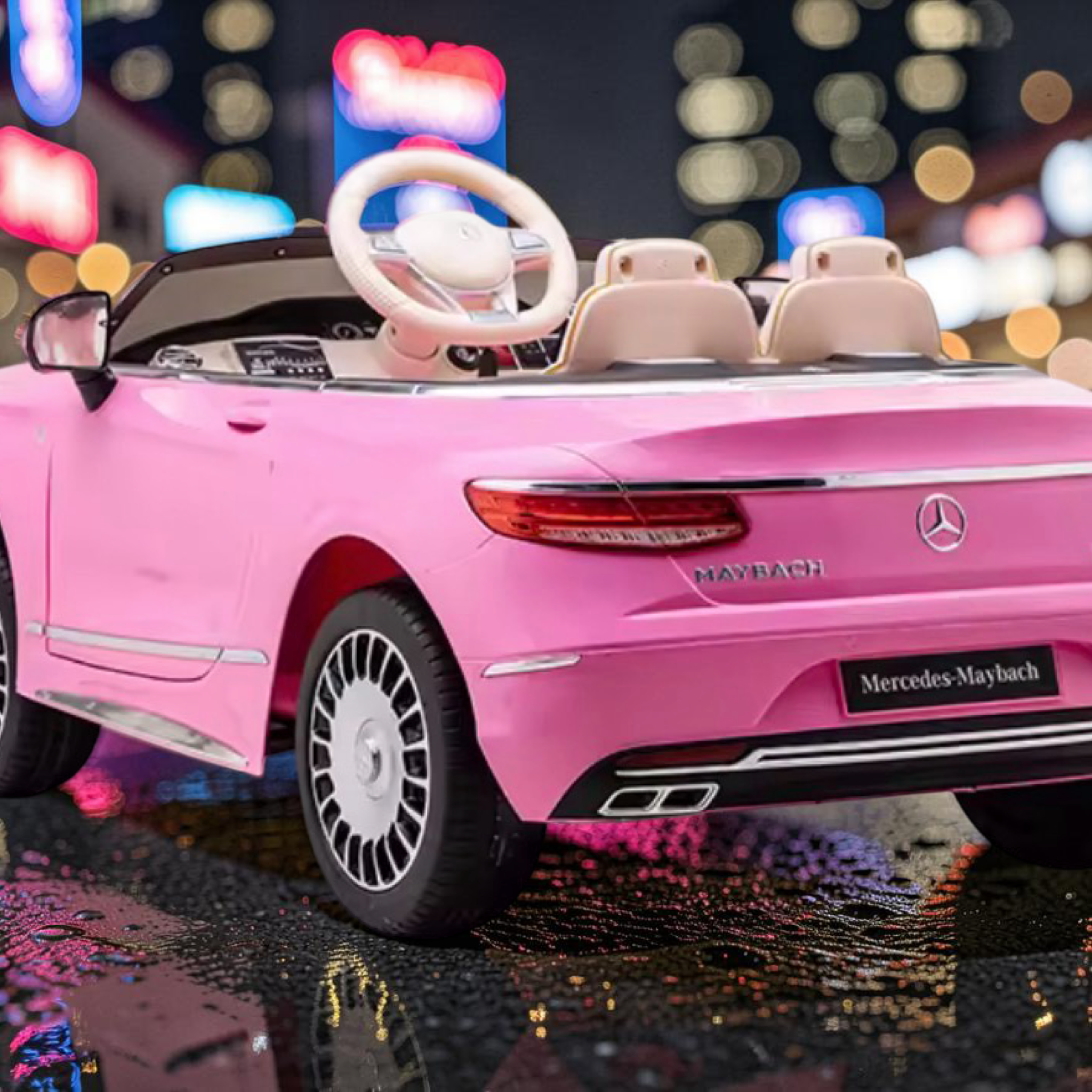 2026 Mercedes-Benz Maybach Kids Ride-On Car – XL (Ages 1–6), 75W Dual Motors, Leather Seat, Touchscreen LCD, LED Lights, Bluetooth & Parental Remote Control