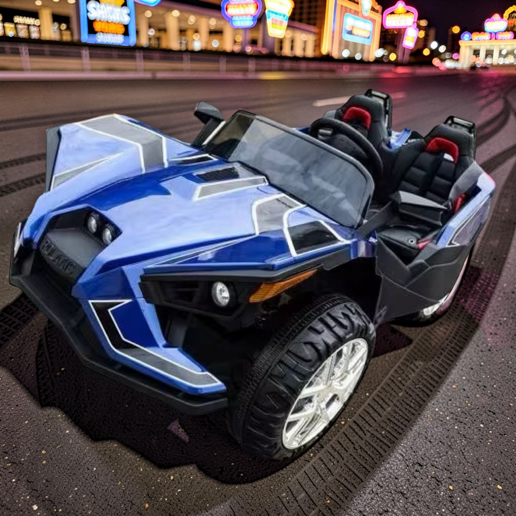 2026 XL 2-Seater Slingshot Kids Ride-On – Dual 90W Motors, Leather Seats, Rubber Tires, LED Lights, Bluetooth & Remote Control