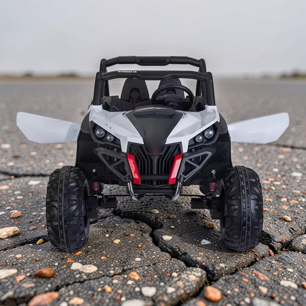 2026 XXL UTV Z Kids 2-Seater Ride-On – 90W 4 Motors, Leather Seats, Rubber Tires, Touchscreen LCD, LED Lights, Bluetooth, Remote Control (Ages 3–8)