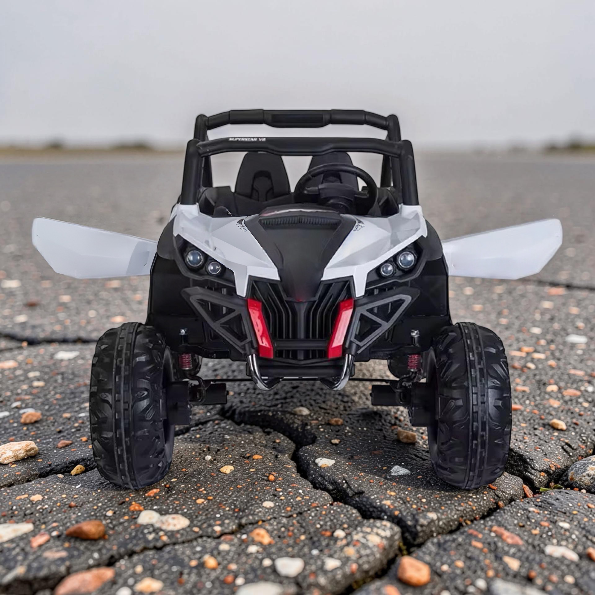 2026 XXL UTV Z Kids 2-Seater Ride-On – 90W 4 Motors, Leather Seats, Rubber Tires, Touchscreen LCD, LED Lights, Bluetooth, Remote Control (Ages 3–8)
