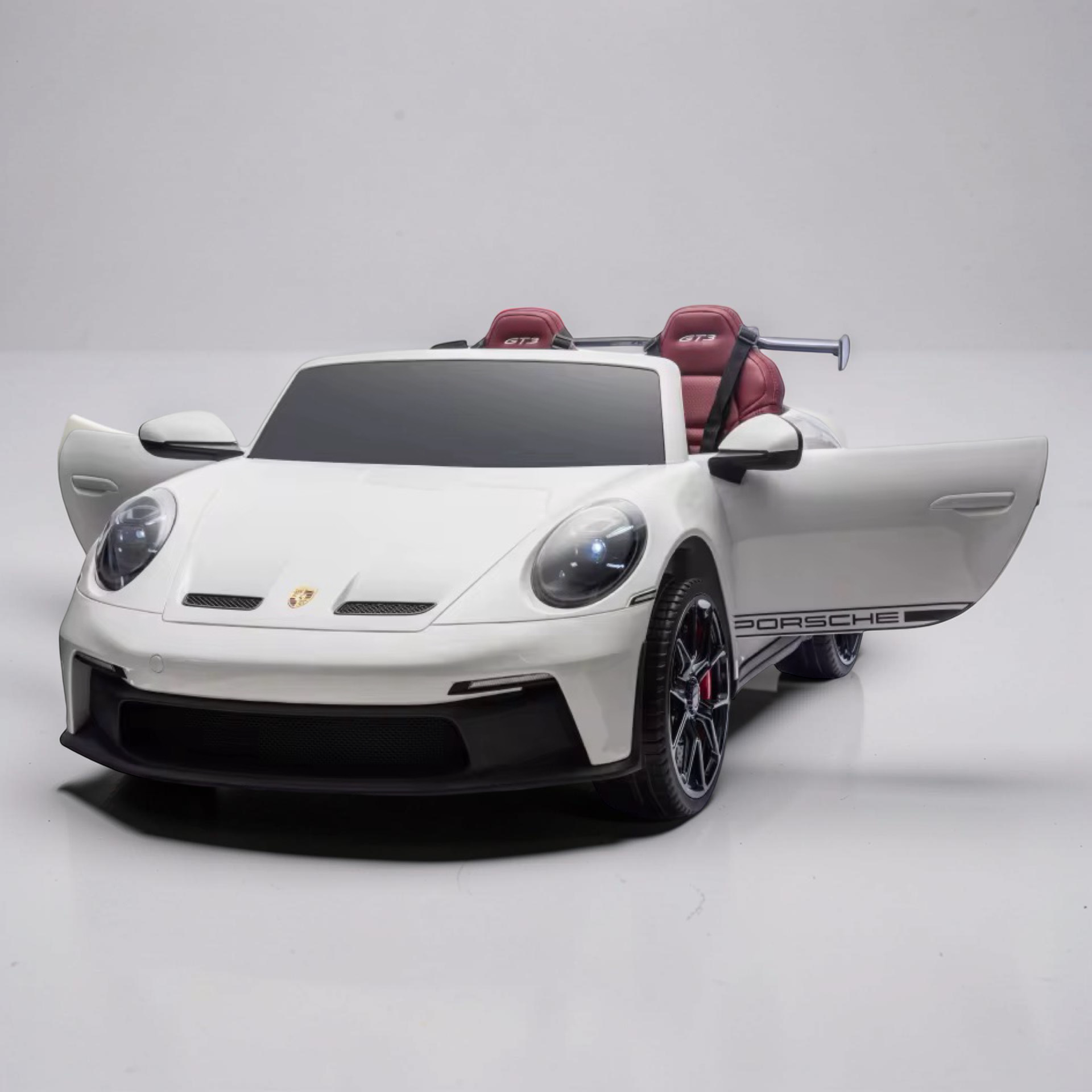2026 XXL 2-Seater Kids Ride-On by Porsche – Dual 180W Motors, Leather Seats, Rubber Tires, LED Lights, Touchscreen LCD, Bluetooth & Remote Control