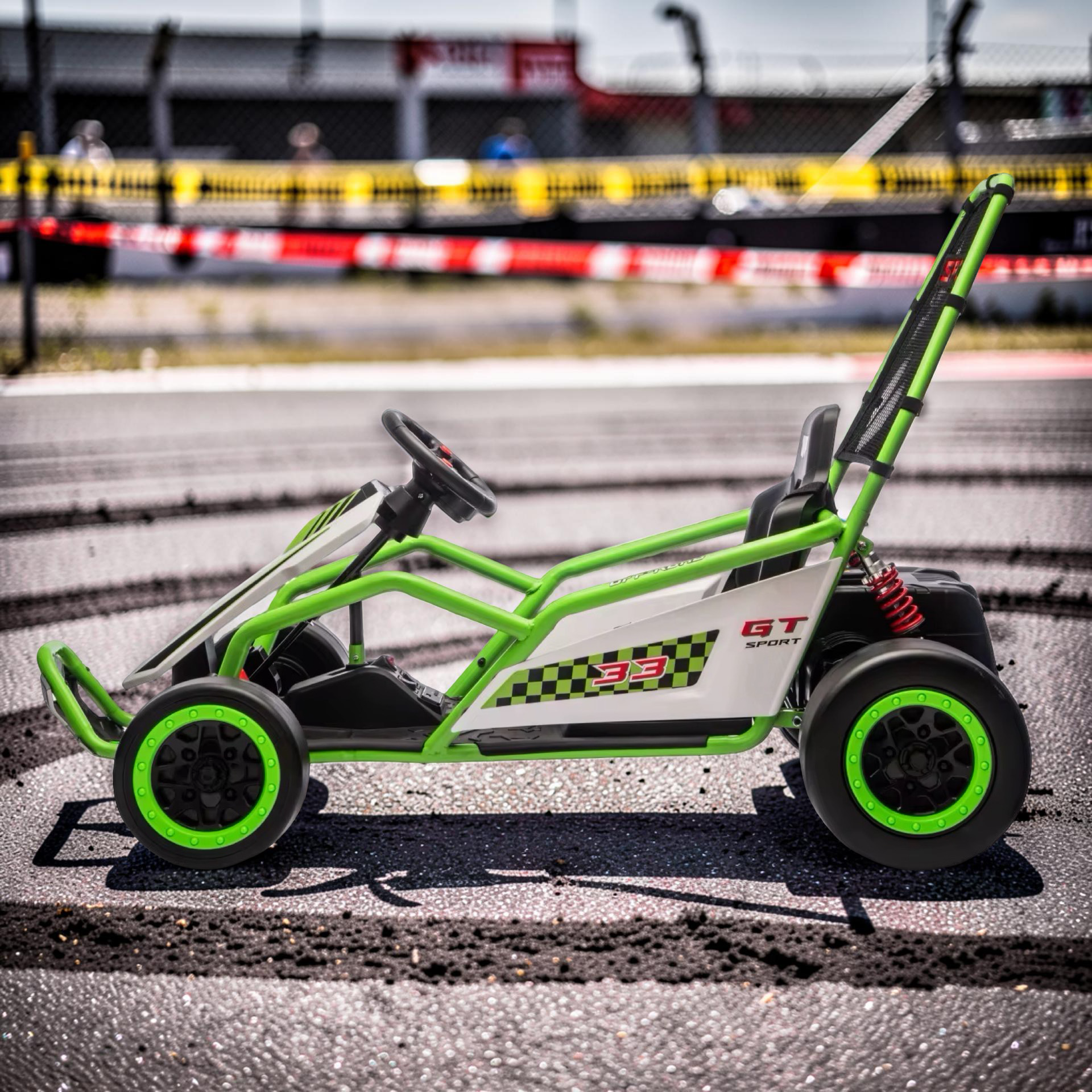 2026 XXL Electric Go-Kart for Kids – Ages 3–12, 180W Dual Motors, Metal Frame, Off-Road Rubber Tires, Bluetooth Speakers