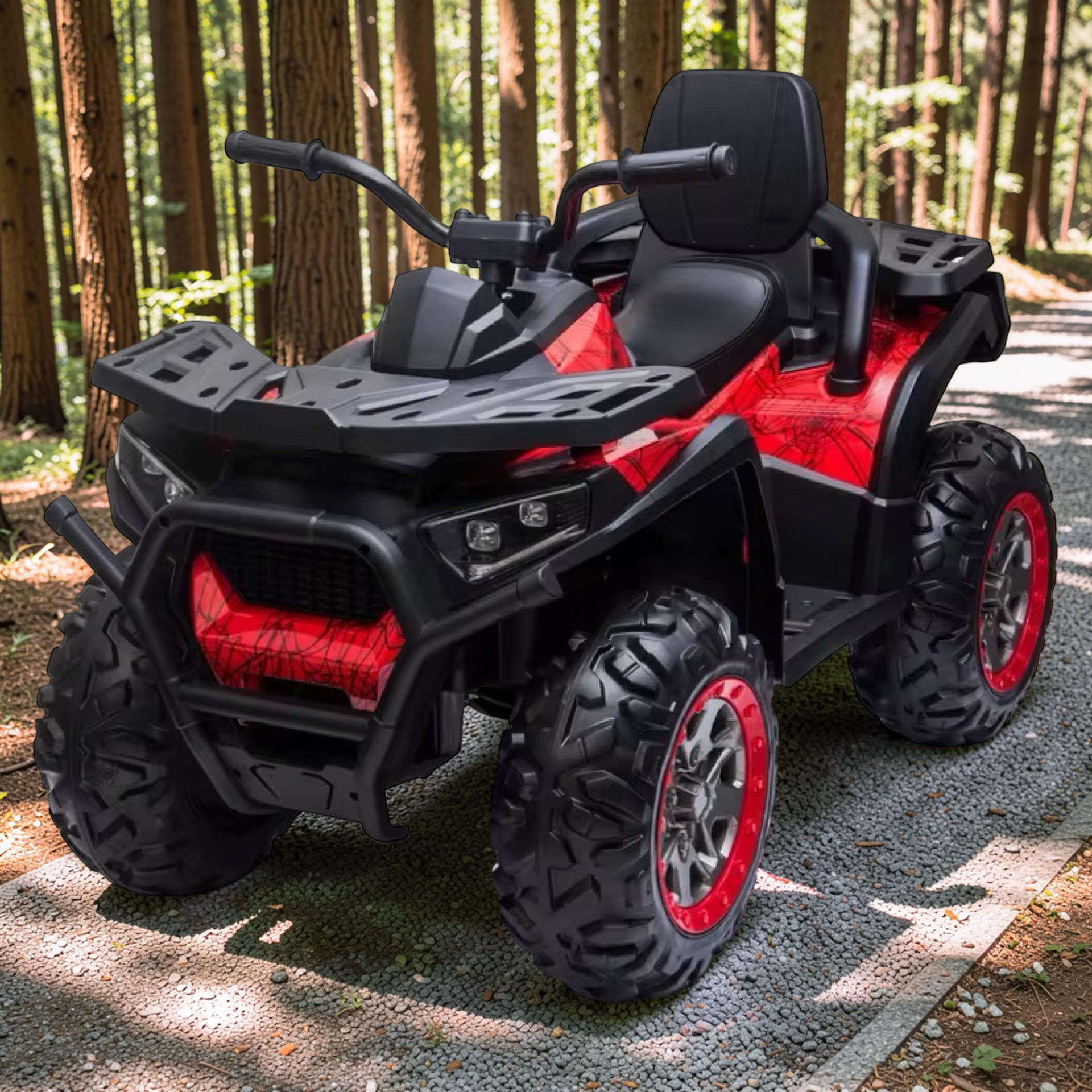 2026 XL Electronix Kids ATV Ride-On – 90W 4 Motors 4x4, Rugged Rubber Tires, Leather Seat, LED Lights (Ages 2–8)
