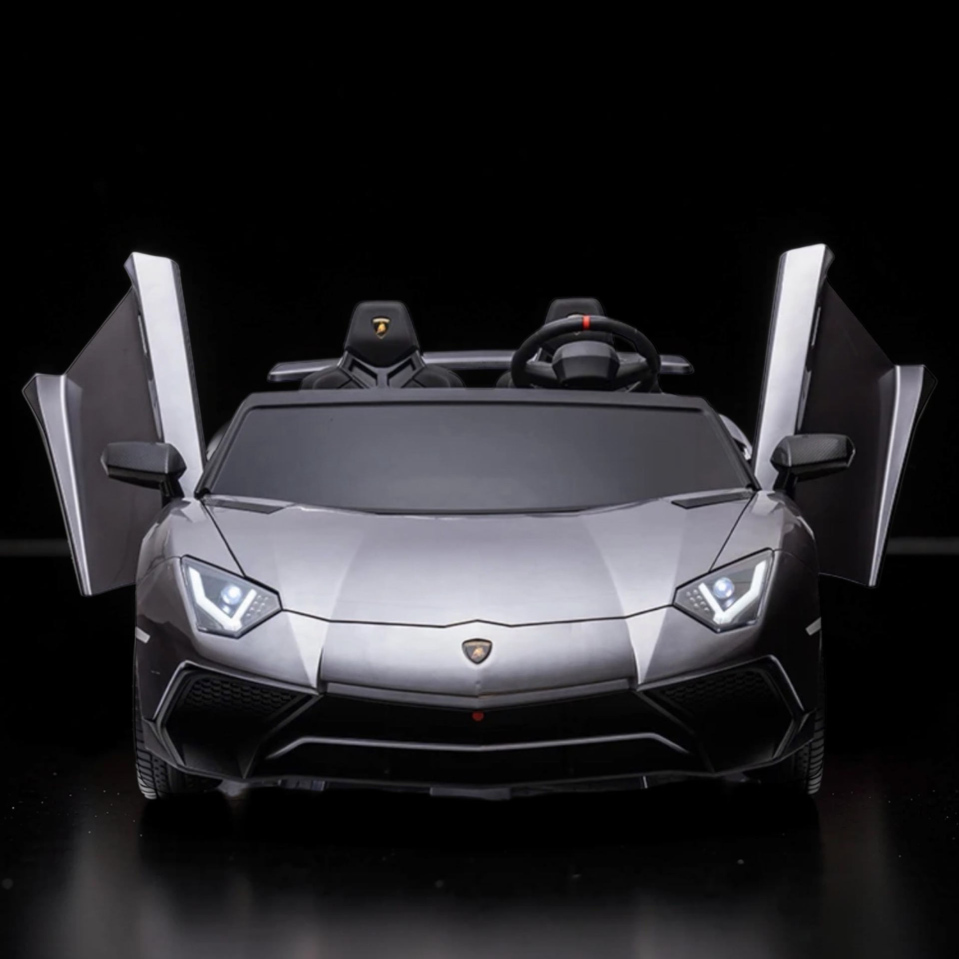2026 Lamborghini Aventador Kids Electric Supercar – XXXL 2-Seater (Ages 6–14), 200W Brushless Motor, Metal Frame, Tubeless Air Tires, Dual Disk Brakes, Hydraulic Doors, LED Lights, Touchscreen LCD & Bluetooth Speakers