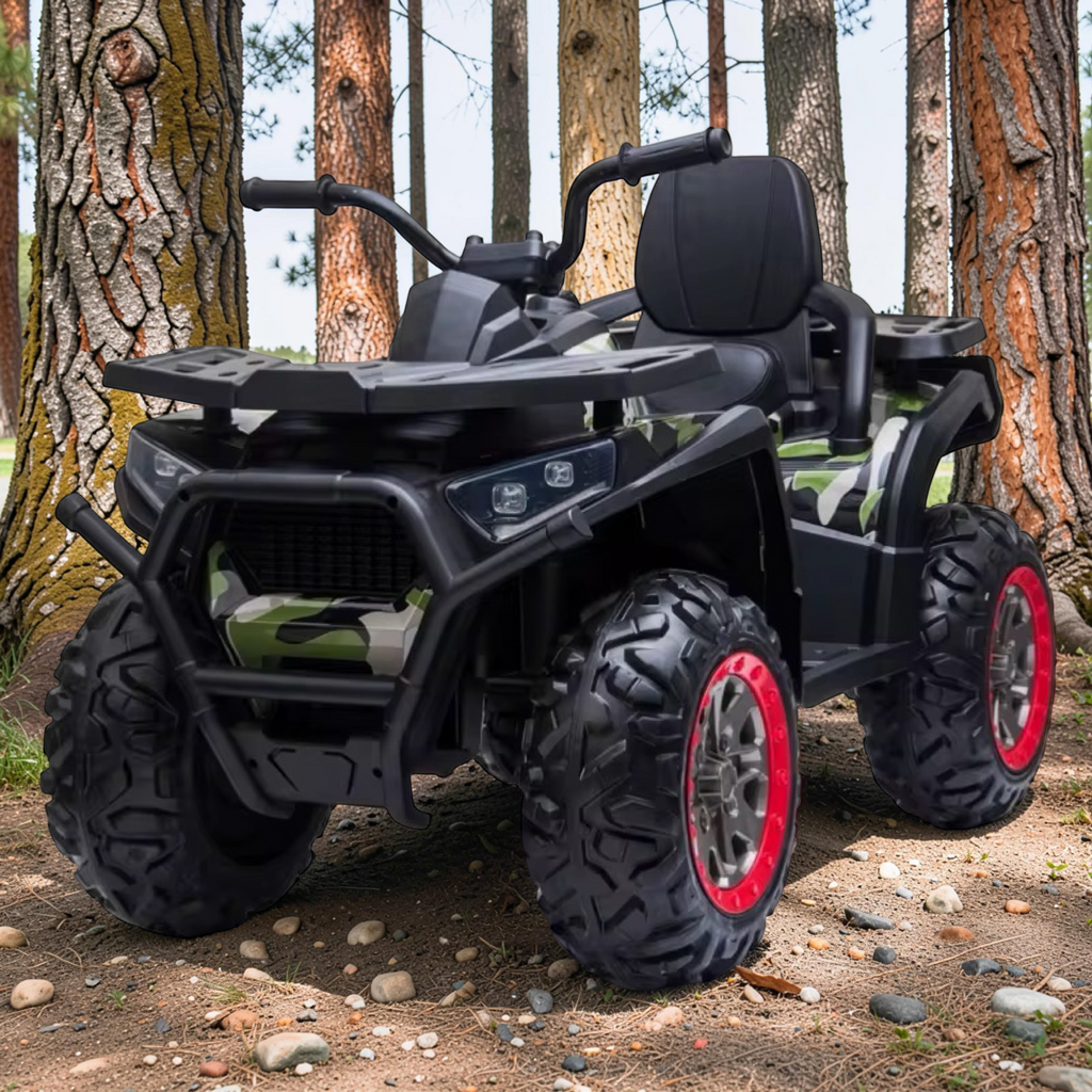 2026 XL Electronix Kids ATV Ride-On – 90W 4 Motors 4x4, Rugged Rubber Tires, Leather Seat, LED Lights (Ages 2–8)