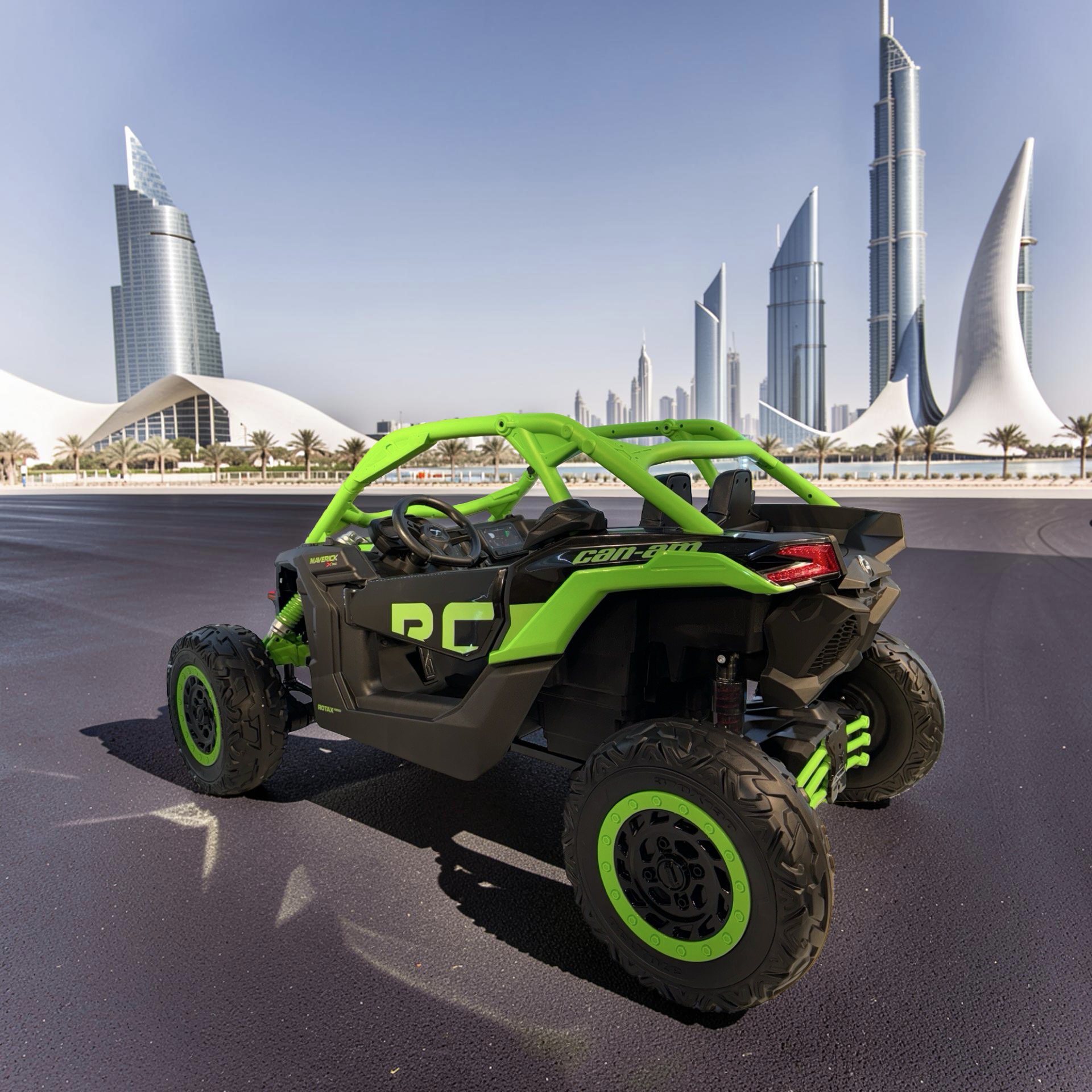2026 Maverick Lifted Kids Ride-On UTV – XXL 2-Seater (Ages 3–8), 200W 4 Motors, Leather Seats, Off-Road Rubber Tires, LED Lights, Bluetooth Speakers & Parental Remote Control