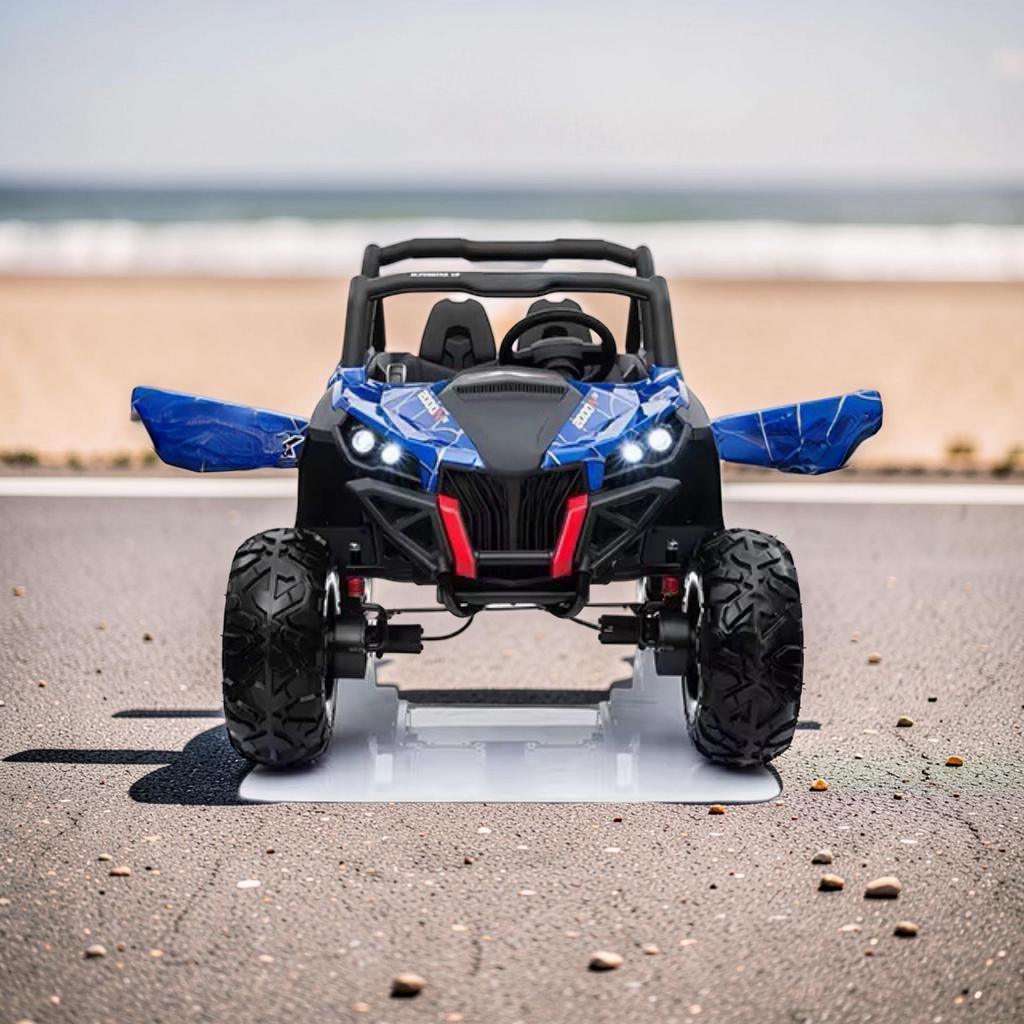 2026 XXL UTV Z Kids 2-Seater Ride-On – 90W 4 Motors, Leather Seats, Rubber Tires, Touchscreen LCD, LED Lights, Bluetooth, Remote Control (Ages 3–8)