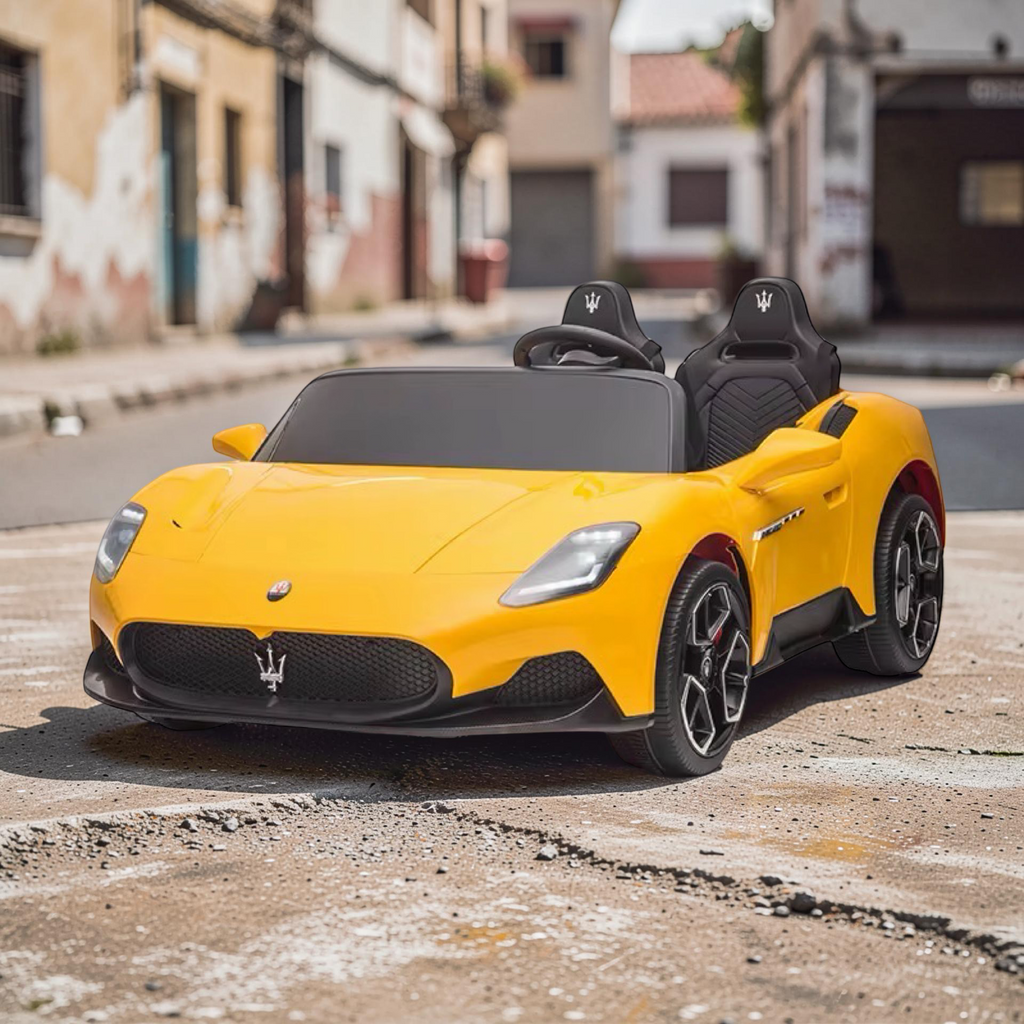 2026 XXL Maserati Kids 2-Seater Ride-On Car – 180W Dual Motors, Leather Seats, Hydraulic Butterfly Doors, LED Lights, Bluetooth, Remote Control (Ages 3–8)