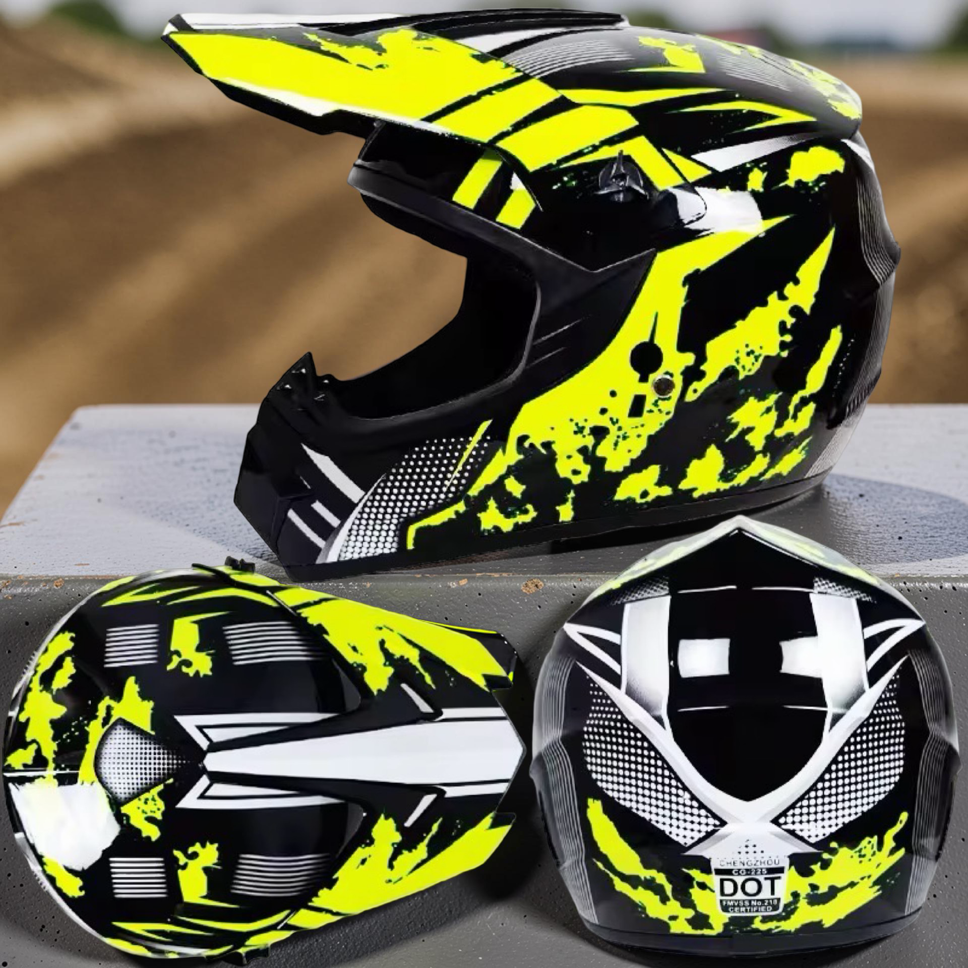 Pro Youth Motocross Helmet with Visor – DOT Approved Lightweight Dirt Bike Helmet with Ultra-Soft Padding