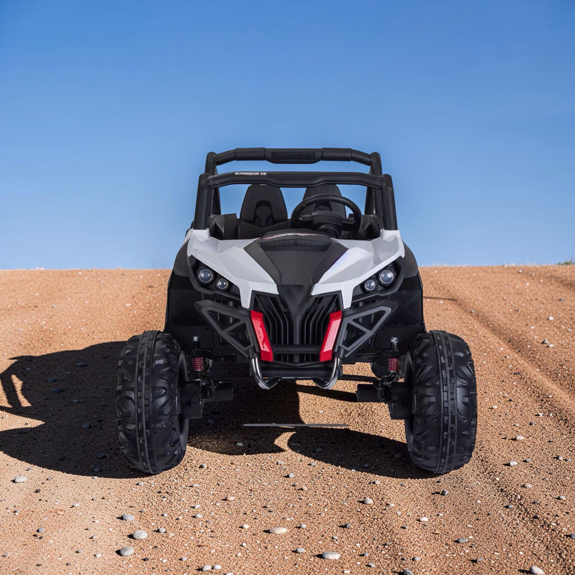 2026 XXL UTV Z Kids 2-Seater Ride-On – 90W 4 Motors, Leather Seats, Rubber Tires, Touchscreen LCD, LED Lights, Bluetooth, Remote Control (Ages 3–8)