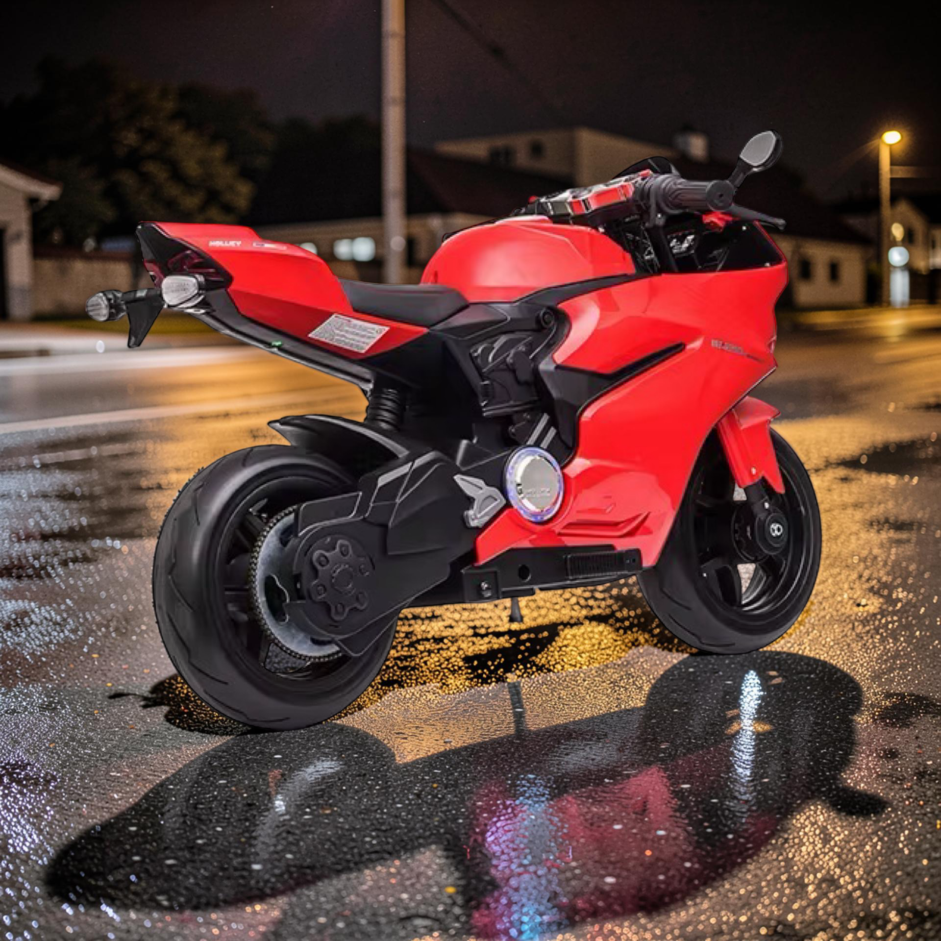 2026 XXL Premium Performance Ducati Kids Electric Motorcycle – 250W Motor, Leather Seat, Rubber Wheels, LED Lights & Bluetooth Speakers