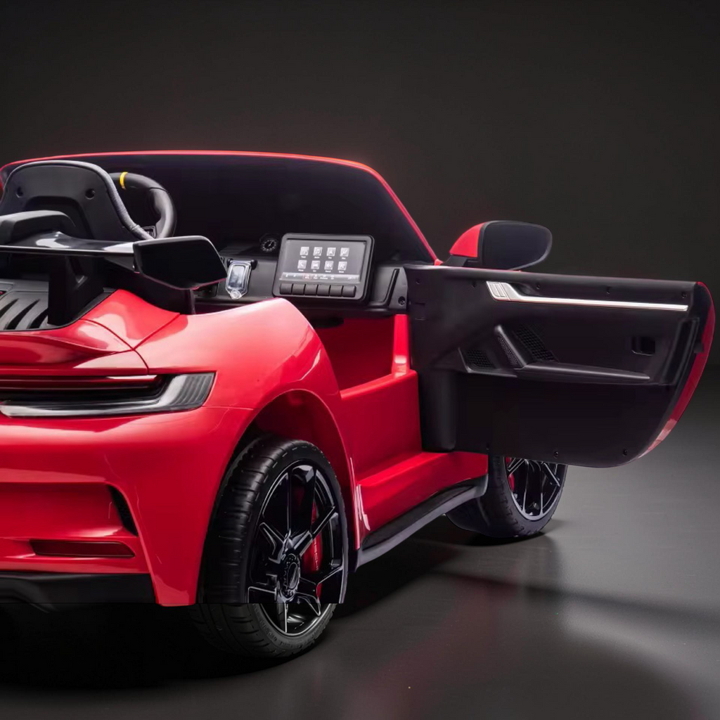 2026 XXL 2-Seater Kids Ride-On by Porsche – Dual 180W Motors, Leather Seats, Rubber Tires, LED Lights, Touchscreen LCD, Bluetooth & Remote Control