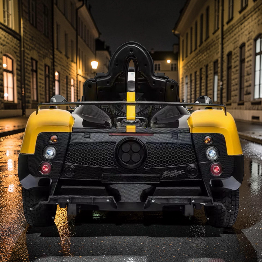 2026 XL Pagani Kids Ride-On Car – Dual 75W Motors, Leather Seat, LED Lights, Touchscreen LCD, Bluetooth & Remote Control