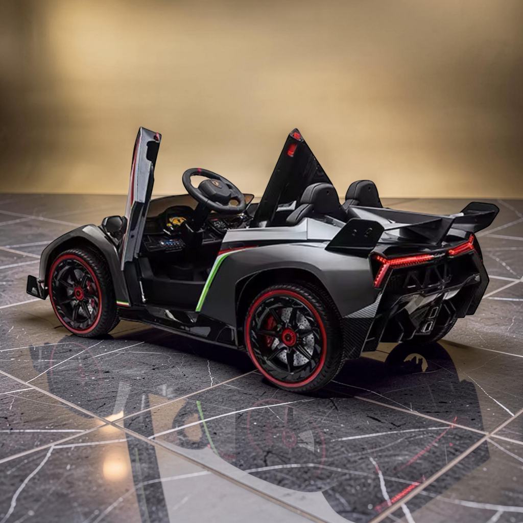 2026 XL Lamborghini Kids 2-Seater Ride-On Car – Dual Motors, Hydraulic Butterfly Doors, LED Lights, Remote Control (Ages 1–8)