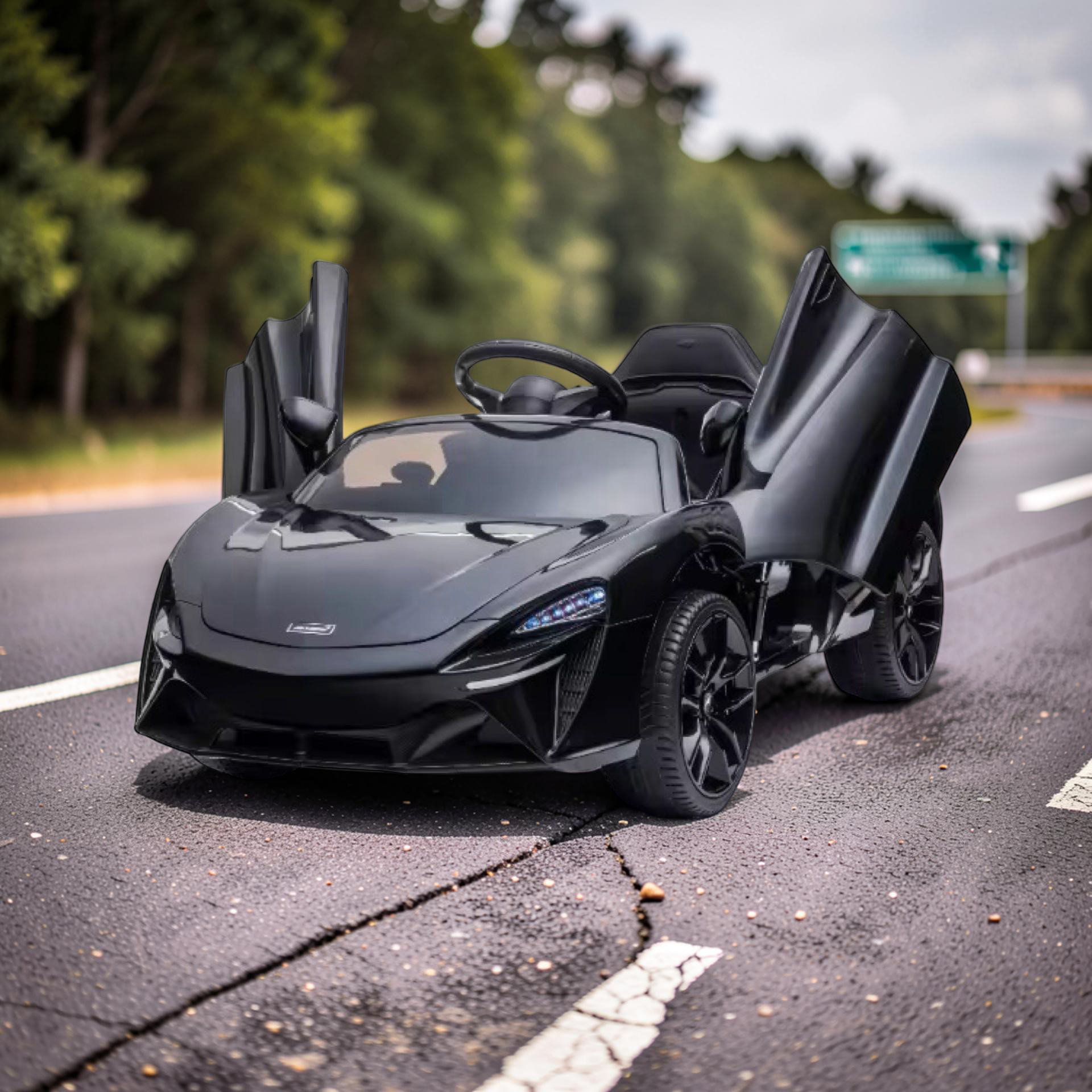 2026 Large McLaren Kids Ride-On Car – 45W Dual Motor, Butterfly Doors, LED Lights, Bluetooth & Remote Control