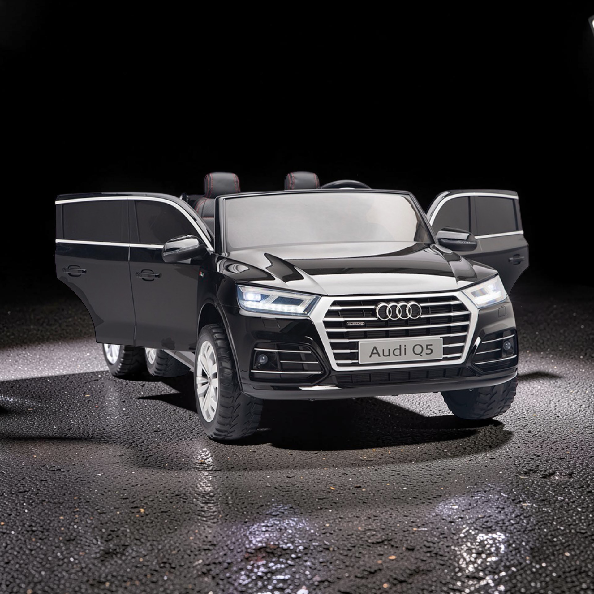 2026 XXL Audi Q5 Kids 2-Seater Ride-On SUV – 180W Dual Motors, Leather Seats, Off-Road Rubber Tires, Touchscreen LCD, LED Lights, Bluetooth, Remote Control (Ages 3–8)