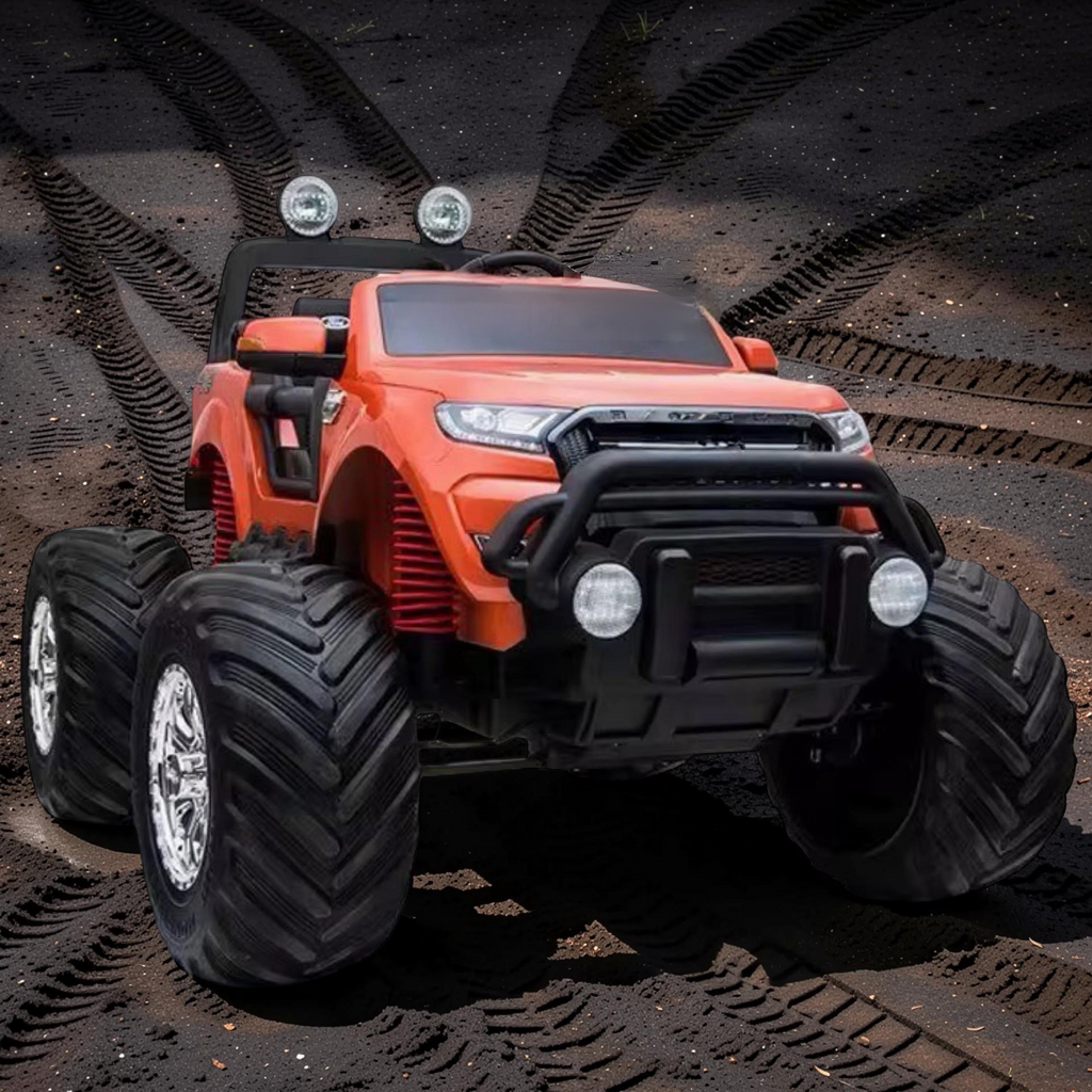 2026 XXL 2-Seater Lifted Monster Truck Ride-On – 4 Motors, Rubber Off-Road Tires, Remote Control, LED Lights, Bluetooth